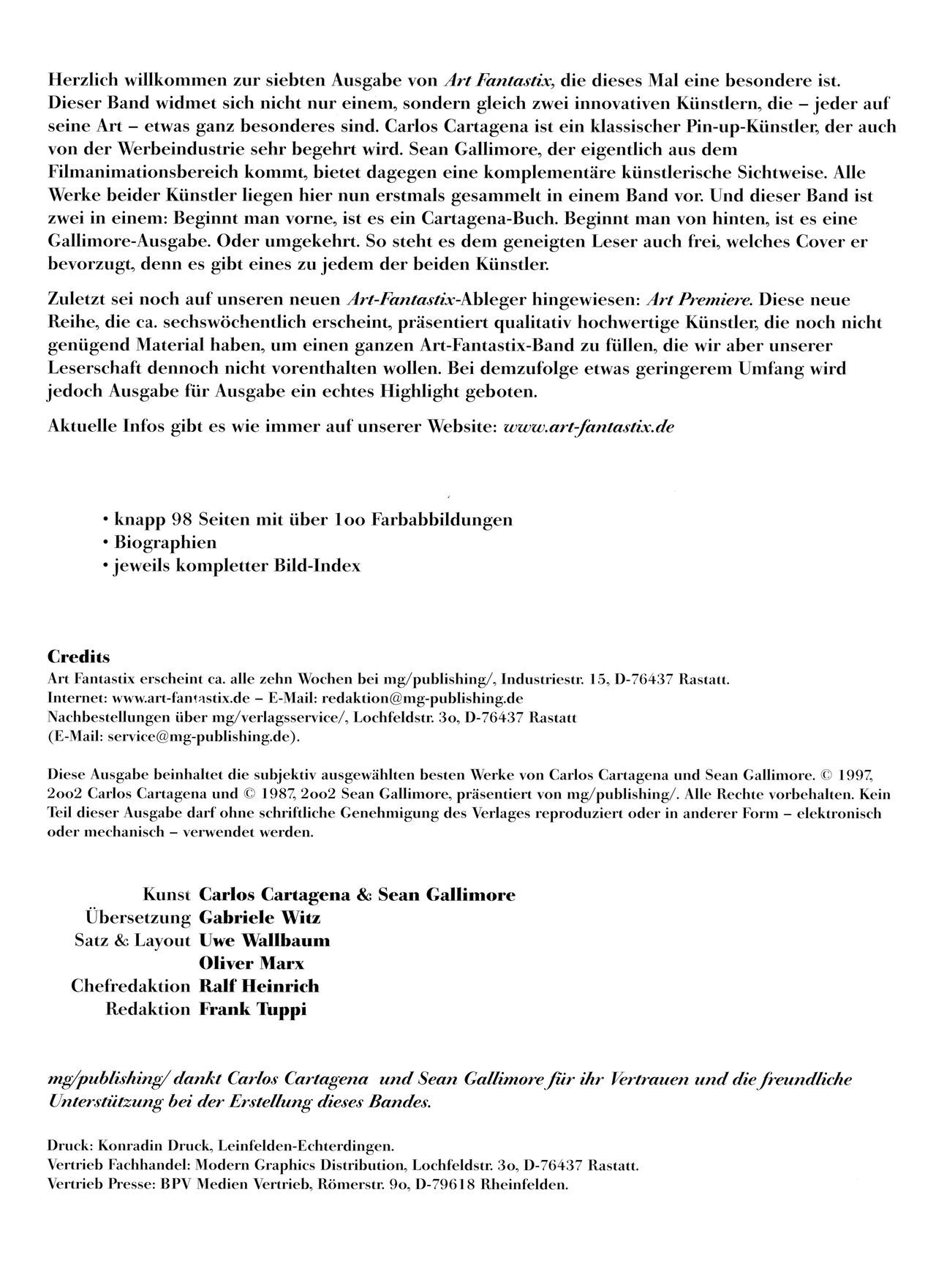 [Carlos Cartagena, Sean Gallimore] Art Fantastix #07 - The Art of Carlos Cartagena & Sean Gallimore - Page 2