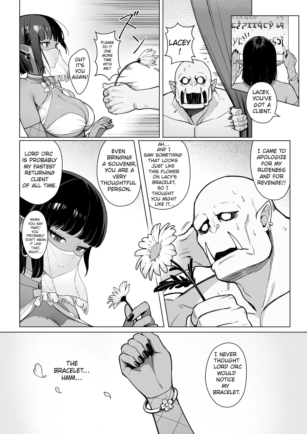 [Master of Tea & Chaos Studio (Sencha Bashira, Mugicha Bashira)] Yosei Shoukan 3-goushitsu Lacy ~Kasshoku Hada Elf o Shimei Shita Dotei Orc~ 1 [English] [Comics EnjoyerTranslation] [Decensored] - Page 26