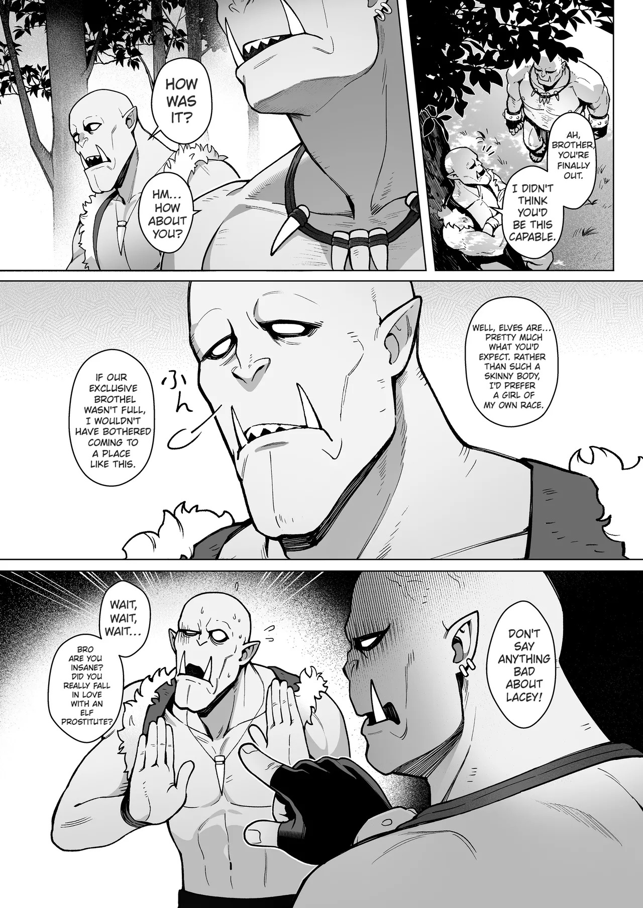 [Master of Tea & Chaos Studio (Sencha Bashira, Mugicha Bashira)] Yosei Shoukan 3-goushitsu Lacy ~Kasshoku Hada Elf o Shimei Shita Dotei Orc~ 1 [English] [Comics EnjoyerTranslation] [Decensored] - Page 45