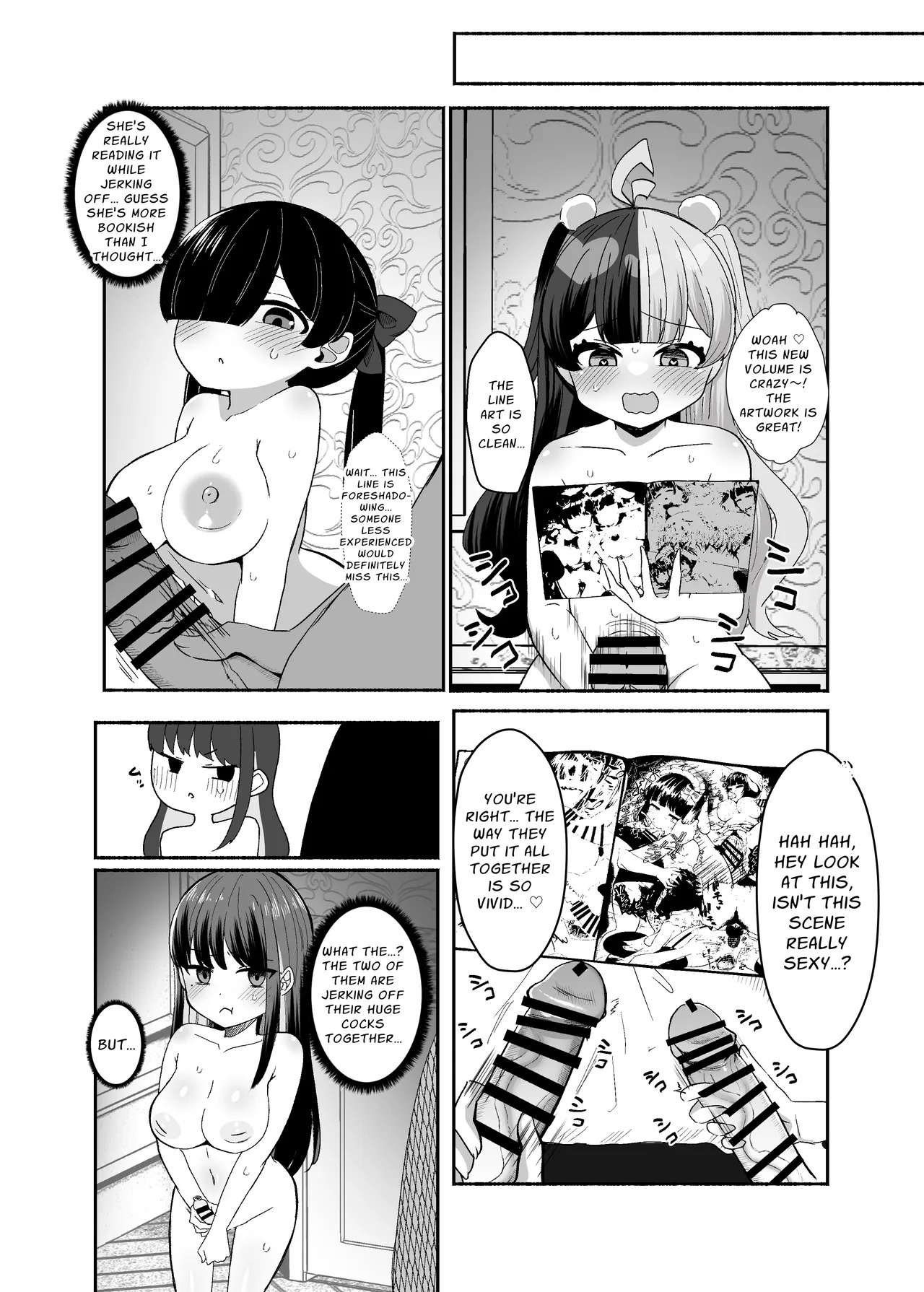 [LittlePencil (Emumiya Nyamu)] Ochinpo Joshi 3-nin, NatsuComi Senrihin Yominagara Nuite Hamete Mata Nuita. | Three Dick Girls Jerked Off To Their Summer Comiket Loot, Fucked, And Then Did It Again [Digital] [English] [Penguin Piper] - Page 20