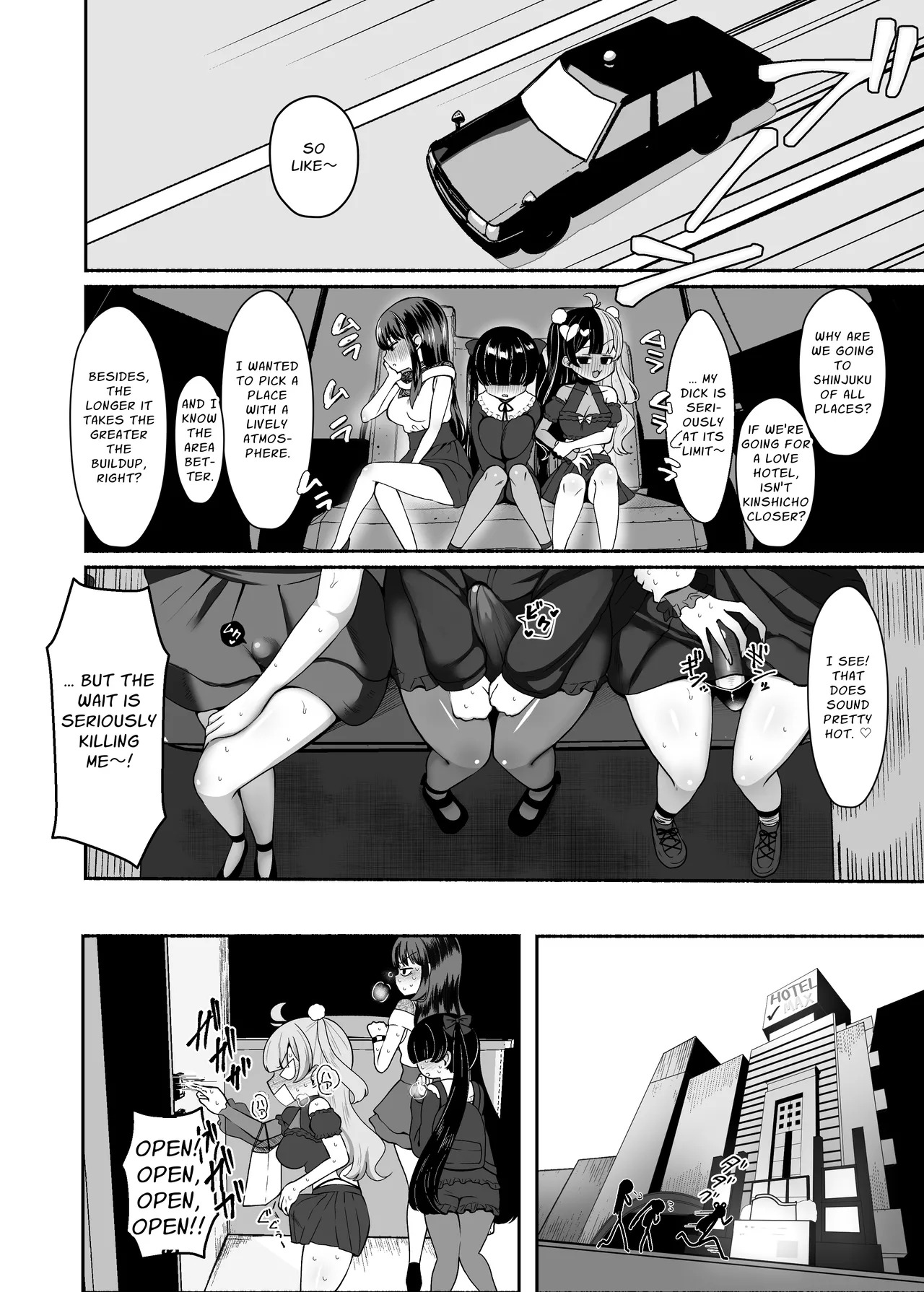 [LittlePencil (Emumiya Nyamu)] Ochinpo Joshi 3-nin, NatsuComi Senrihin Yominagara Nuite Hamete Mata Nuita. | Three Dick Girls Jerked Off To Their Summer Comiket Loot, Fucked, And Then Did It Again [Digital] [English] [Penguin Piper] - Page 9