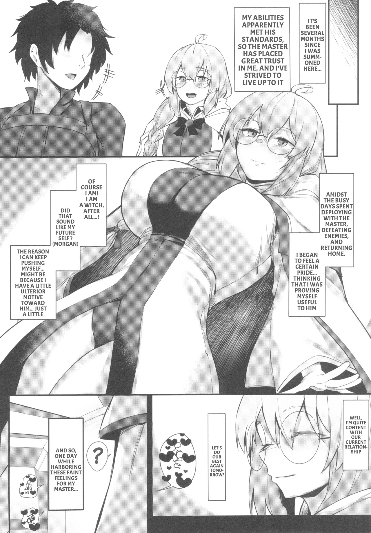 (C103) [ZENTANGLE (Hirasawa Zen)] Morgan Heika to Tonelico-sama no Amaama Sakusei Shidou Hajime | Her Majesty the Beach Queen and the Witch's Sweet and Seductive Semen Milking Instruction♥Prologue (Fate/Grand Order) [English] - Page 9