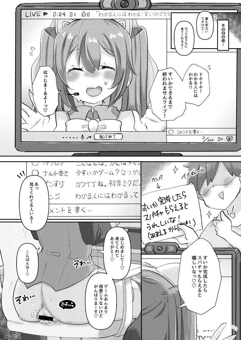 [Kusoyuridanchi (Johnson)] Miku-chan wa Live Haishinchuu Ecchi na Sugata o Sarashite Shimatta You desu (VOCALOID) [Digital] - Page 4
