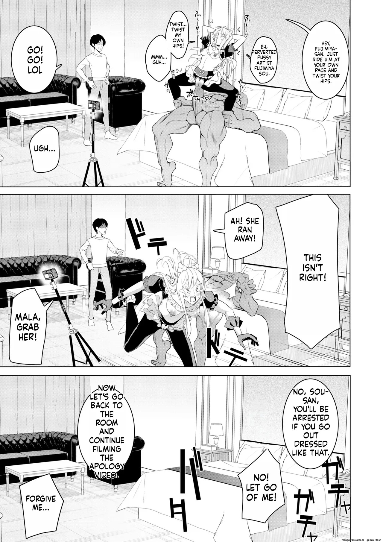 [Hisamaru Hajimeya (Hisamaru Hajime)] Saimin Appli de! ~Chou Cool! Tensai Half Ojou-sama ni Hentai Omanko Geinin to Shite AV Haishin Sasete Mita~ [English] [AI Translated] [Decensored] - Page 52