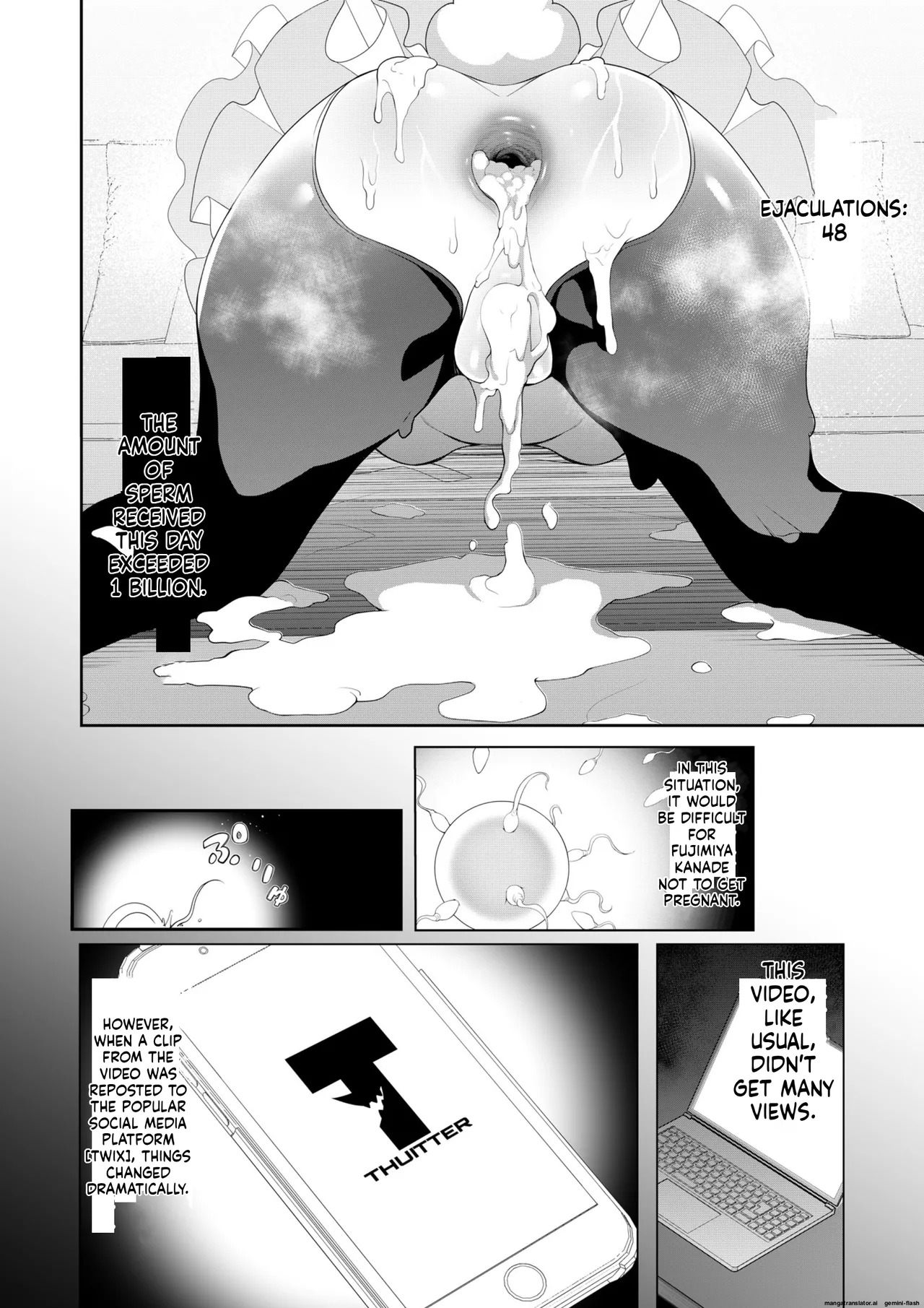 [Hisamaru Hajimeya (Hisamaru Hajime)] Saimin Appli de! ~Chou Cool! Tensai Half Ojou-sama ni Hentai Omanko Geinin to Shite AV Haishin Sasete Mita~ [English] [AI Translated] [Decensored] - Page 61