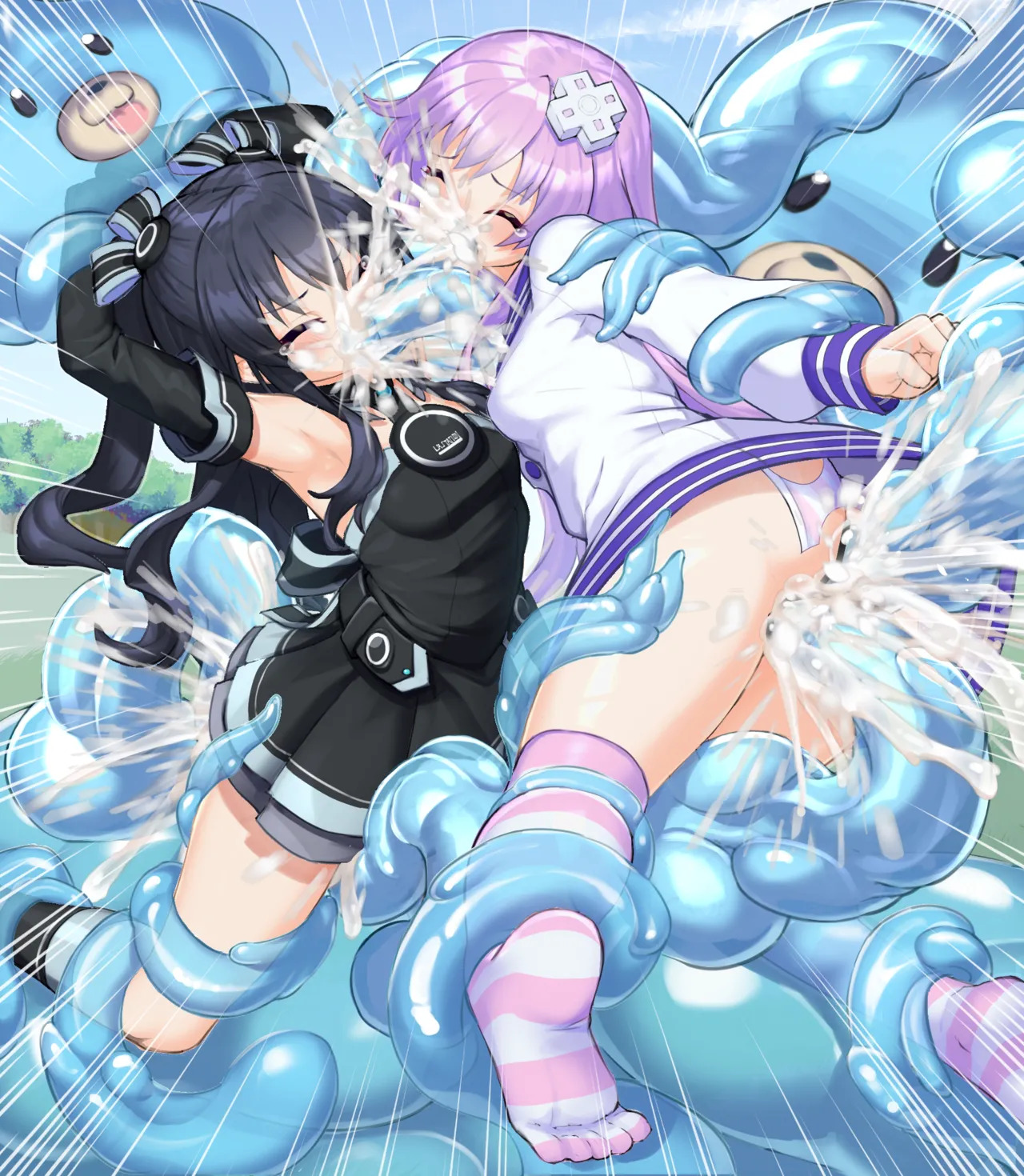 [福玉 死瘟(しおん)] ユニとネプギアのスライム触手姦 - Page 42
