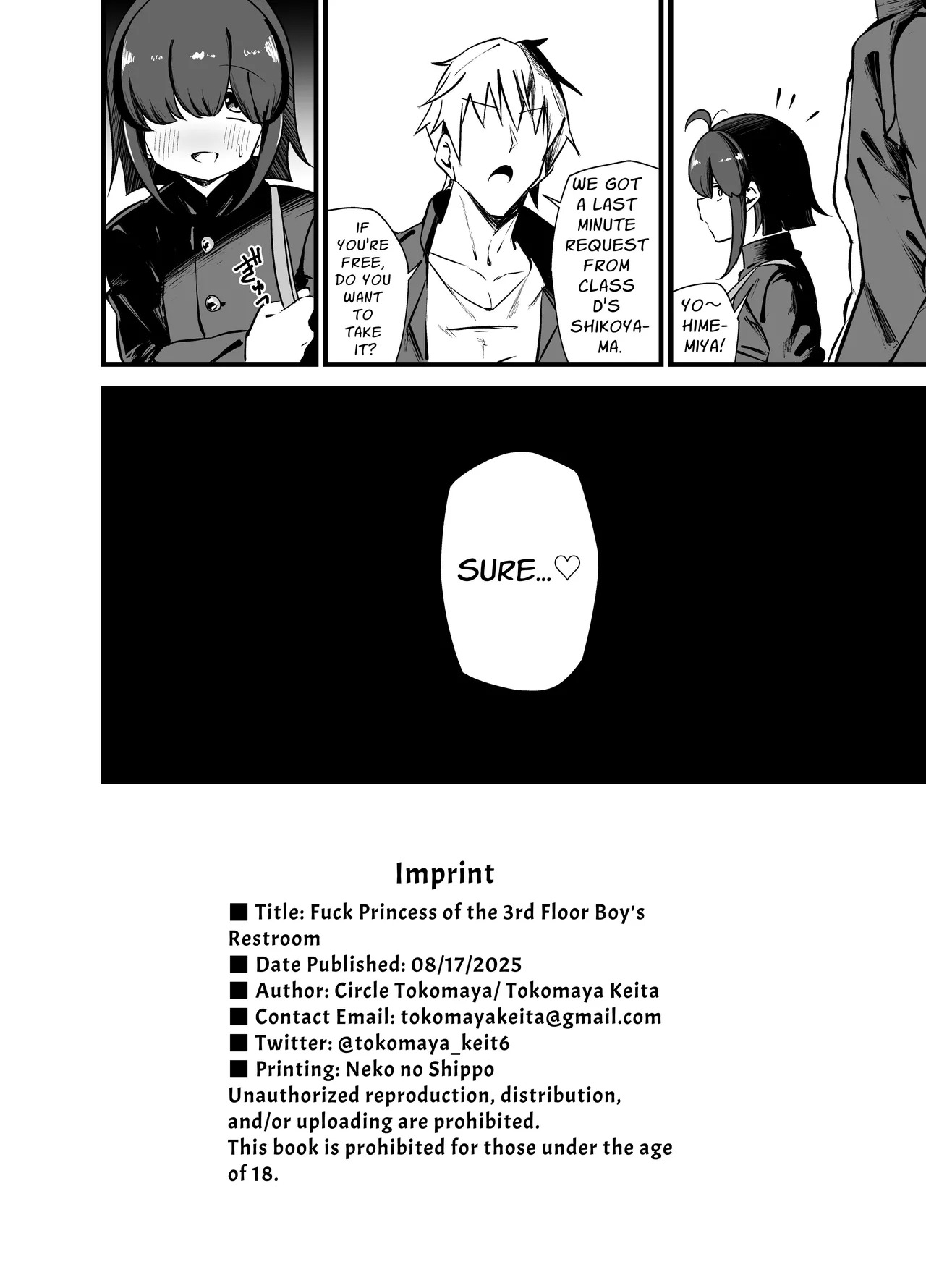 [Circle Tokomaya (Tokomaya Keita)] Bekkan 3-kai danshi toire no nikubenki | Cumdump Princess of the Annex Building 3rd Floor Men's Toilet [English] [Penguin Piper] [Digital] - Page 29