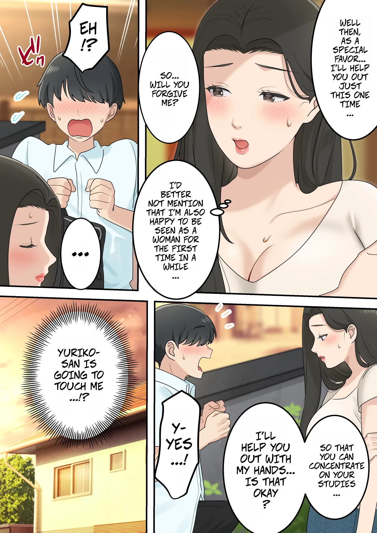 [Yuriko Club] Kawaisugiru Tomodachi no Okaa-san to Kossori Tsukiacchatta Hanashi | I Secretly Dated My Friend's Cute Mother [English] - Page 14