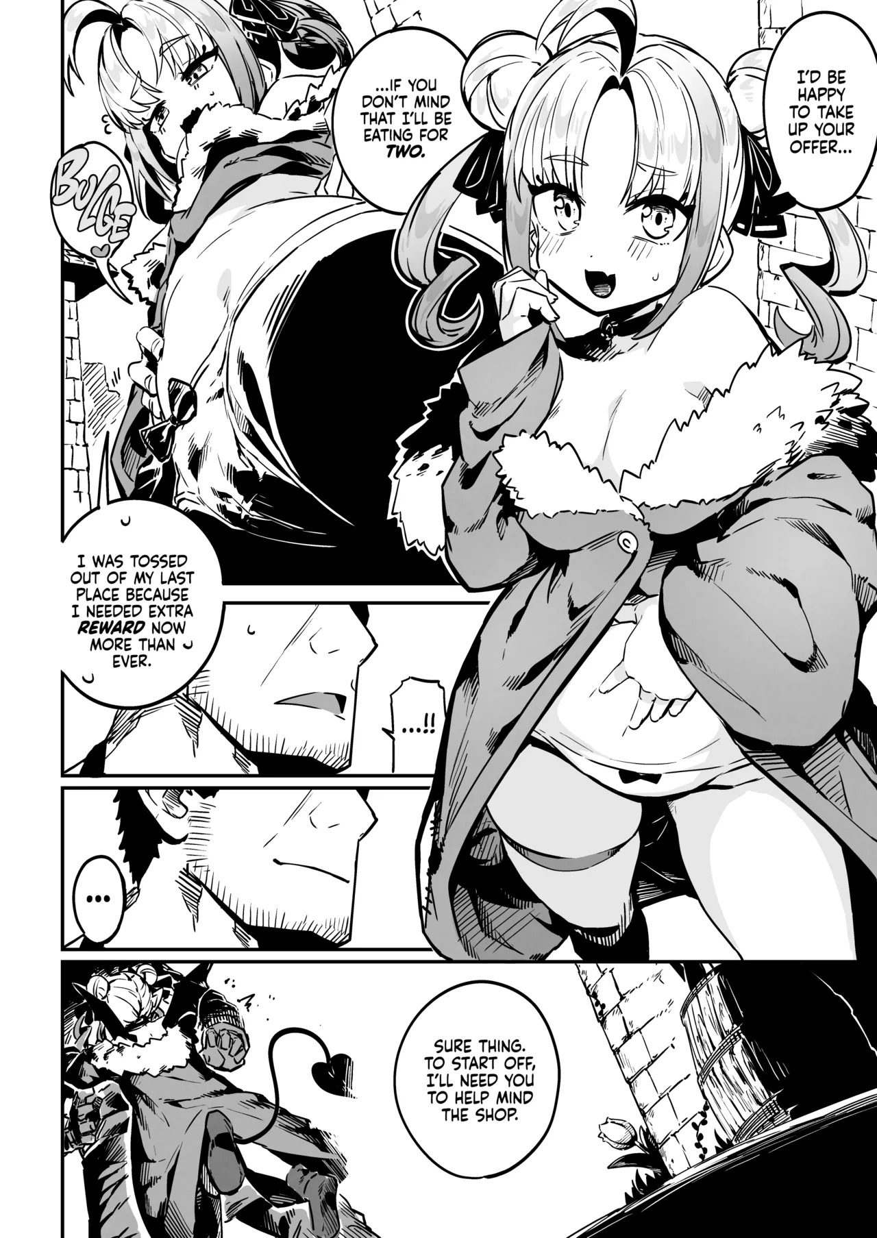 [Mannen Dokodoko Dondodoko (Tottotonero Tarou.)] Nee Goshujin Kyo no "Gohobi" Madaa? Bokukko Mesugaki Half Sakyubasu Dorei Musume ni Gohobi Seikatsu | Hurry, Master! ❤︎ Are You Ready To Give Me Today's "Reward"? Living With A Bratty Mesugaki Half-Succubus Slave [English] [Xzosk] - Page 34
