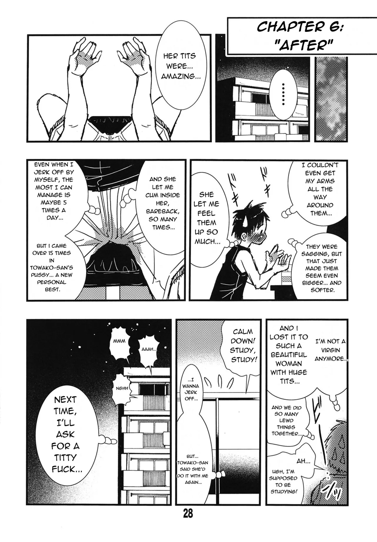 [Matsuyama Seiji (Matsuyama Seiji)] 56-sai Bust 256cm Danchizuma Ookiku Tareta Jukujo no Chibusa... Boku wa Kono Hito de Doutei o Sotsugyou Shita. [English] [Digital] - Page 28