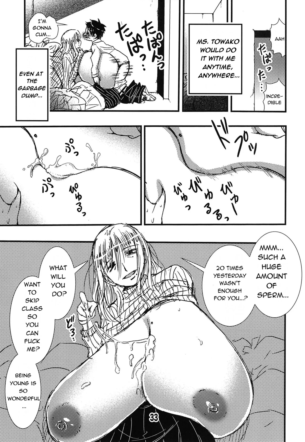 [Matsuyama Seiji (Matsuyama Seiji)] 56-sai Bust 256cm Danchizuma Ookiku Tareta Jukujo no Chibusa... Boku wa Kono Hito de Doutei o Sotsugyou Shita. [English] [Digital] - Page 33
