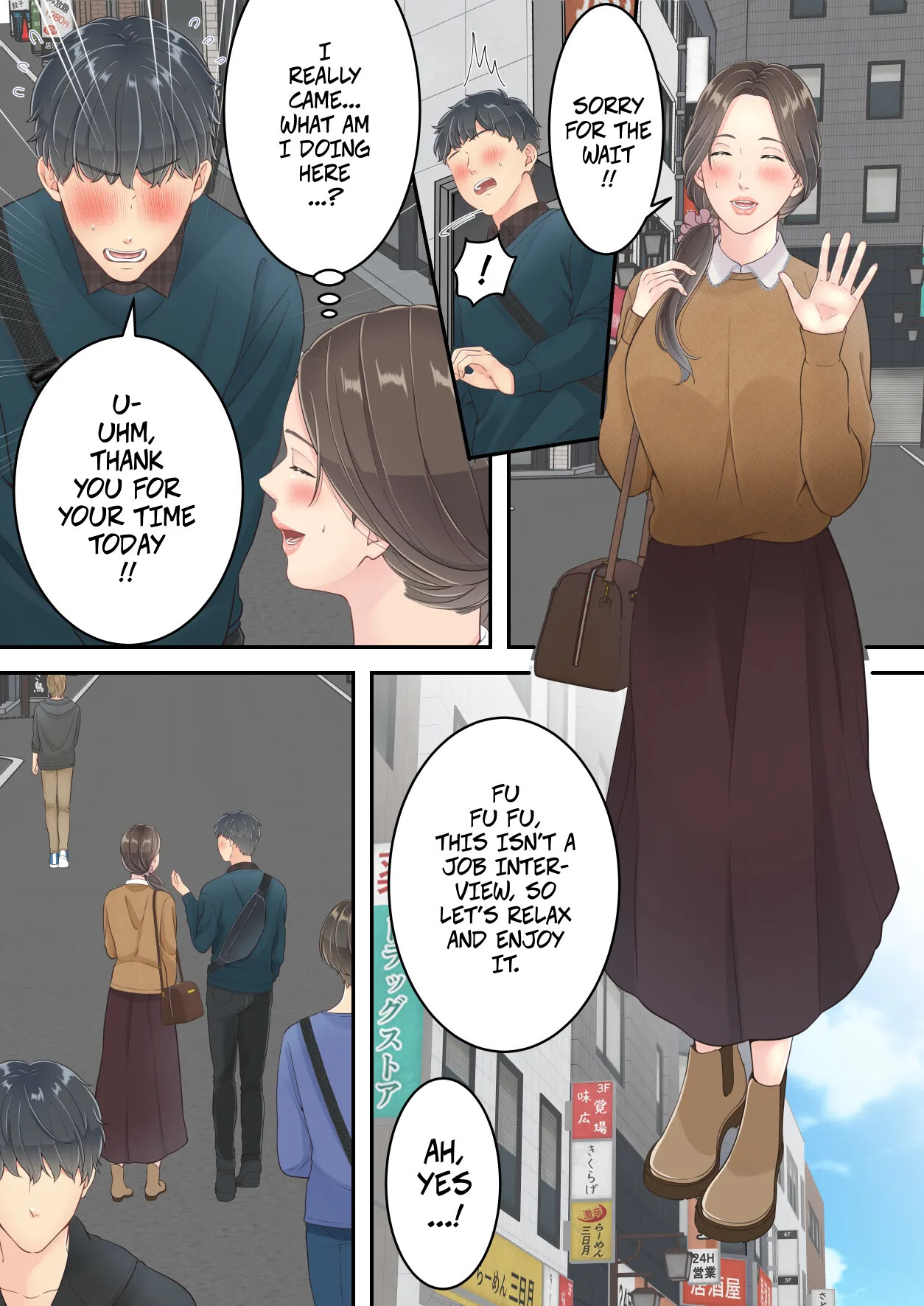 [Yuriko Club] Matomo na Okaa-san ga Musuko to Onaidoshi na Otokonoko to Amaama Furin Ryokou shichau Hanashi | A Normal Mother Goes on a Sweet Affair Trip With a Boy the Same Age as Her Son [English] - Page 22