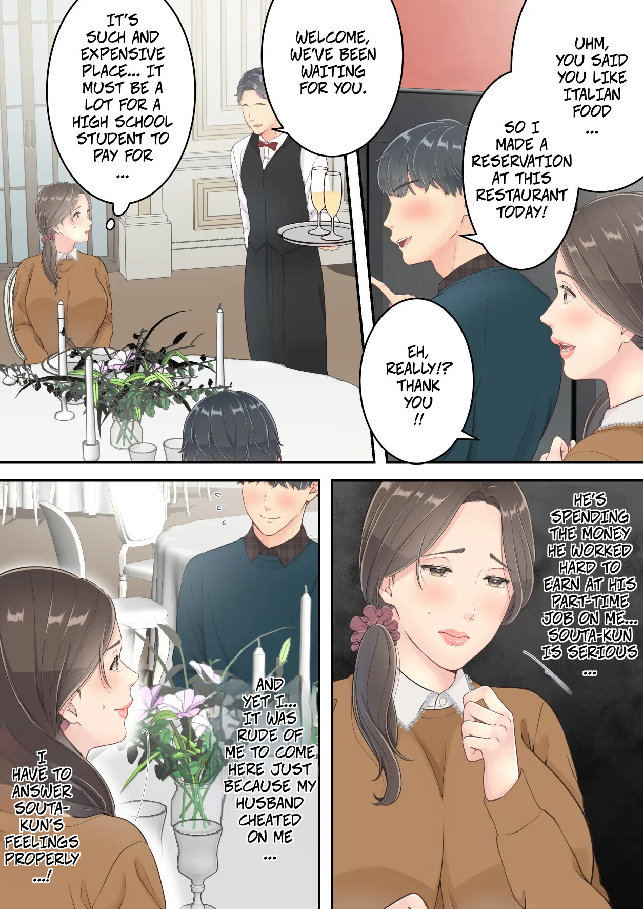 [Yuriko Club] Matomo na Okaa-san ga Musuko to Onaidoshi na Otokonoko to Amaama Furin Ryokou shichau Hanashi | A Normal Mother Goes on a Sweet Affair Trip With a Boy the Same Age as Her Son [English] - Page 23