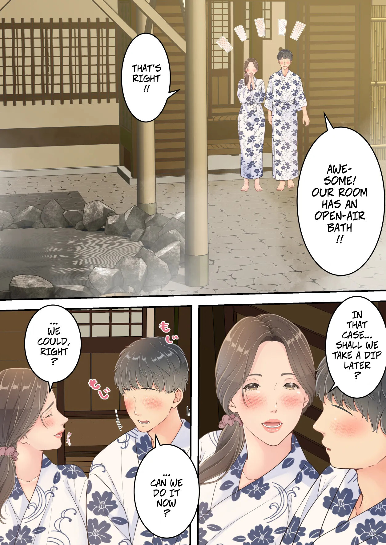 [Yuriko Club] Matomo na Okaa-san ga Musuko to Onaidoshi na Otokonoko to Amaama Furin Ryokou shichau Hanashi | A Normal Mother Goes on a Sweet Affair Trip With a Boy the Same Age as Her Son [English] - Page 55