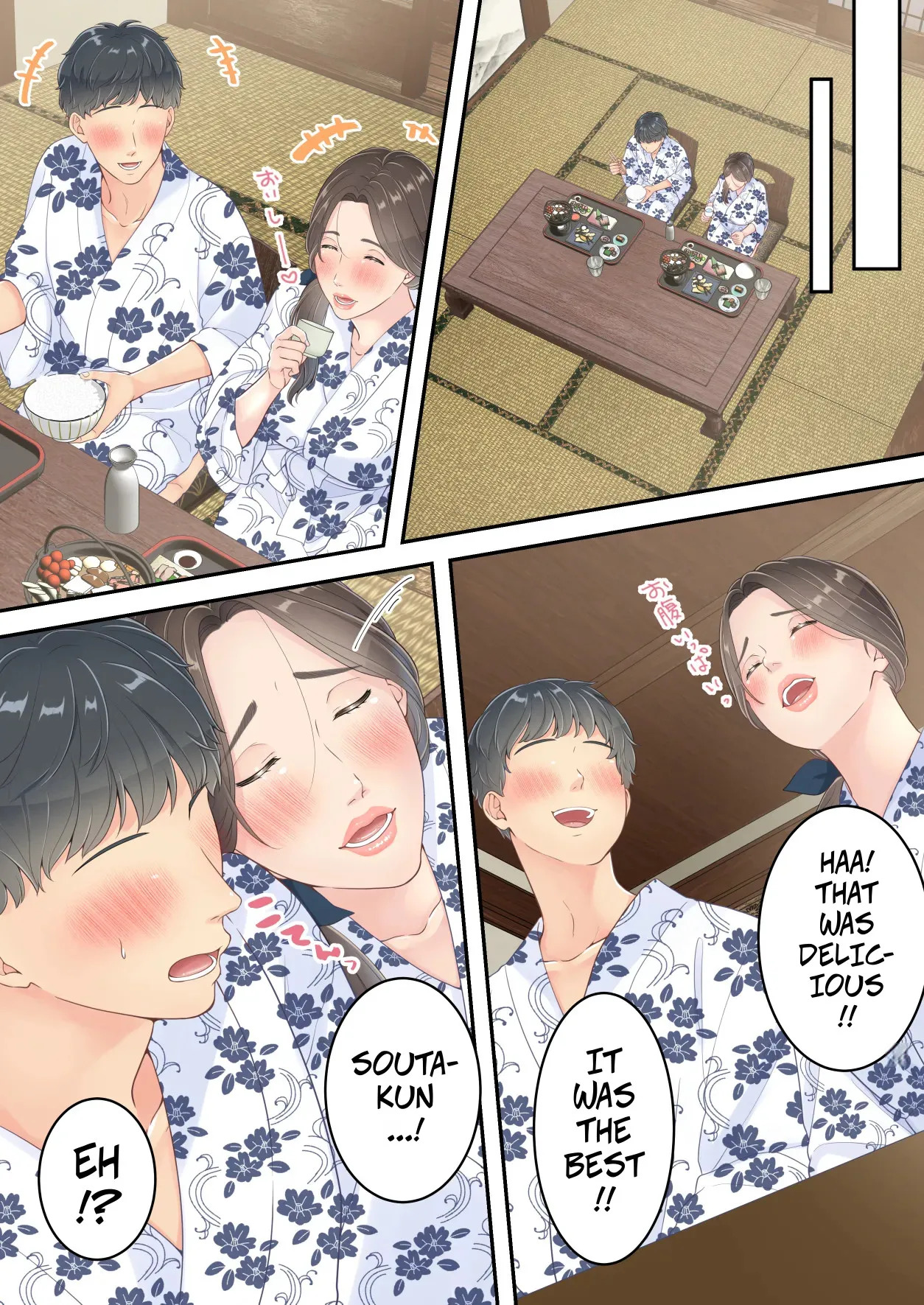 [Yuriko Club] Matomo na Okaa-san ga Musuko to Onaidoshi na Otokonoko to Amaama Furin Ryokou shichau Hanashi | A Normal Mother Goes on a Sweet Affair Trip With a Boy the Same Age as Her Son [English] - Page 64
