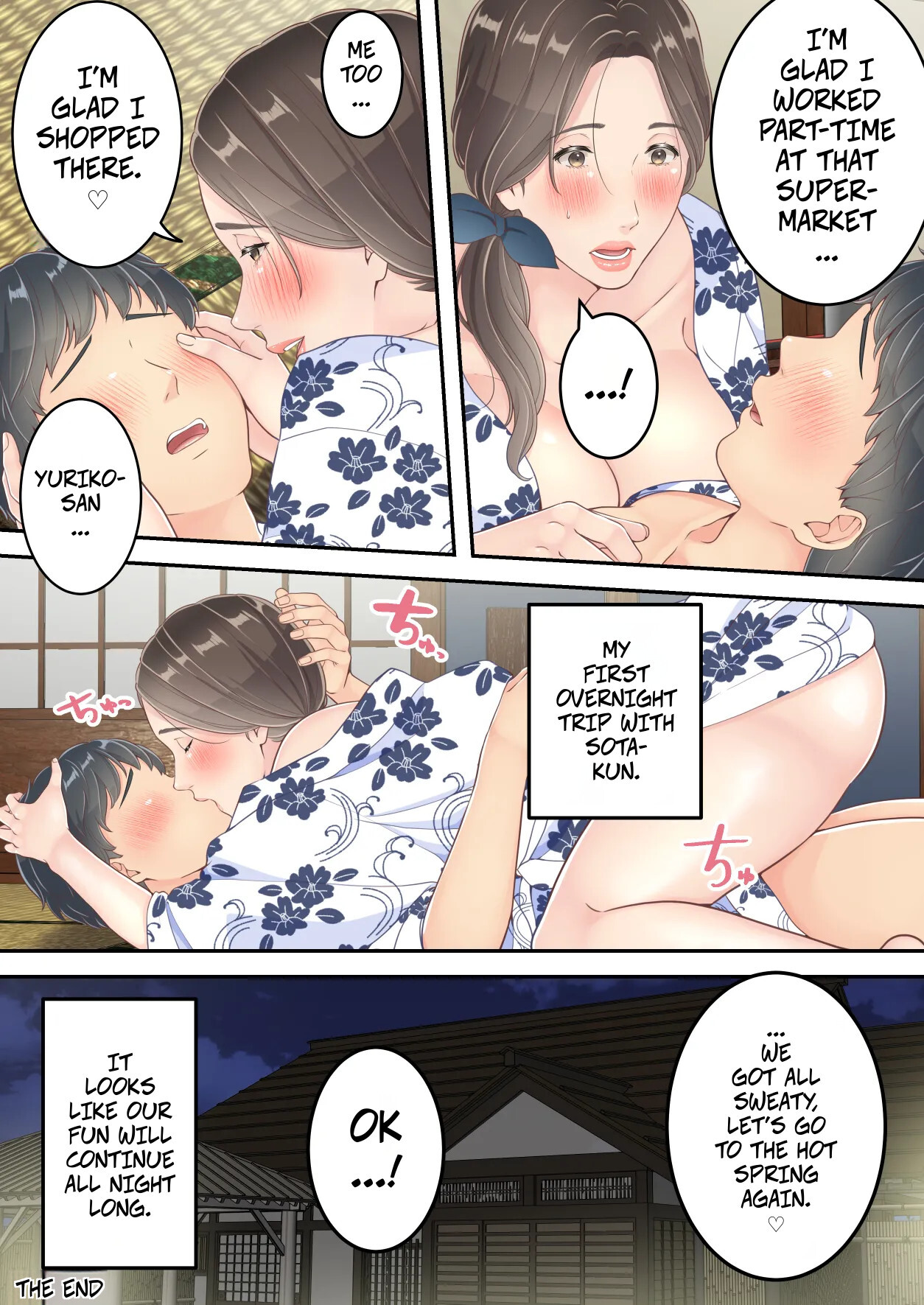[Yuriko Club] Matomo na Okaa-san ga Musuko to Onaidoshi na Otokonoko to Amaama Furin Ryokou shichau Hanashi | A Normal Mother Goes on a Sweet Affair Trip With a Boy the Same Age as Her Son [English] - Page 75