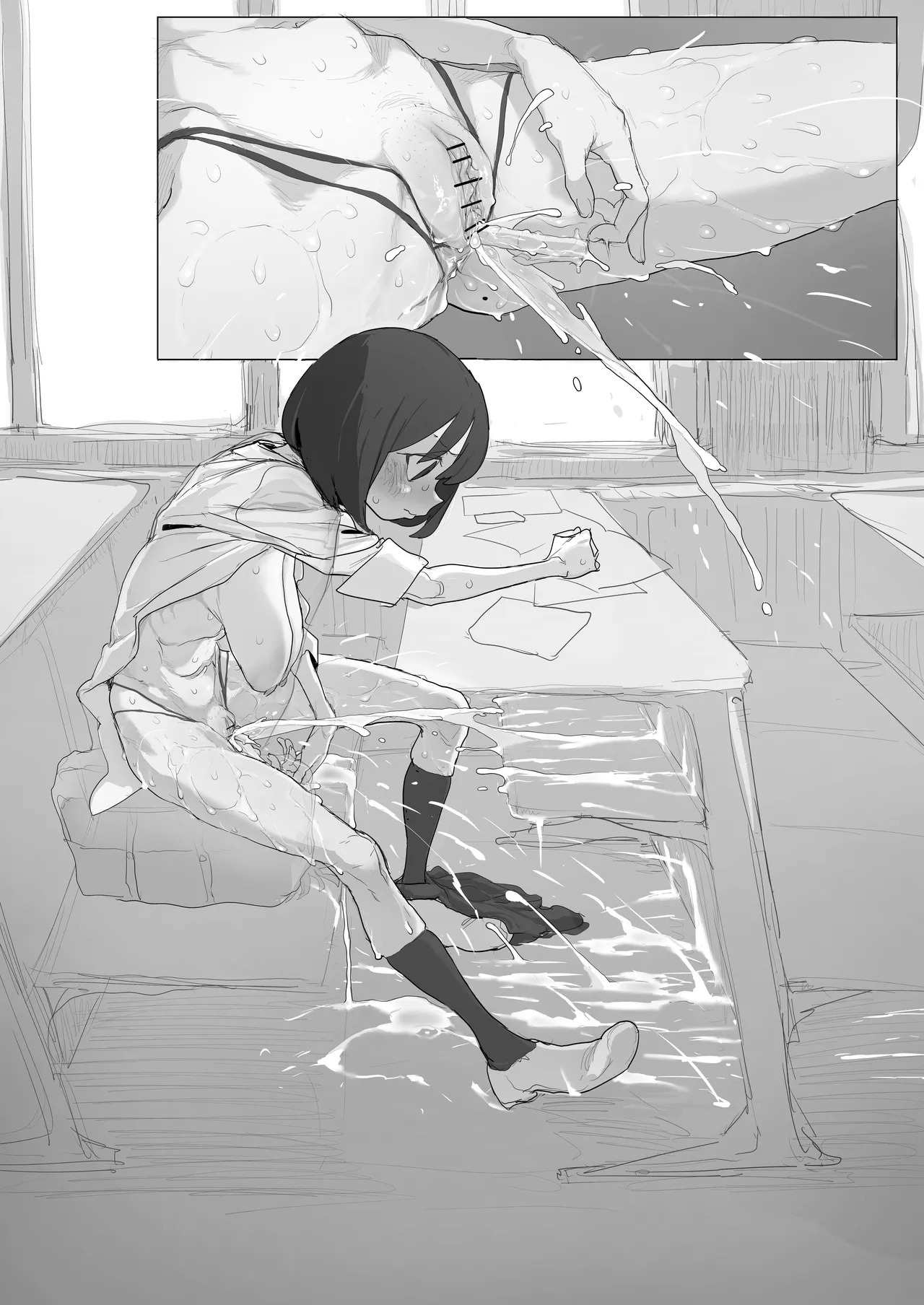 [あっくす] 自習室で露出オナの練習してたら友達が来てピンチのルナちゃん - Page 14
