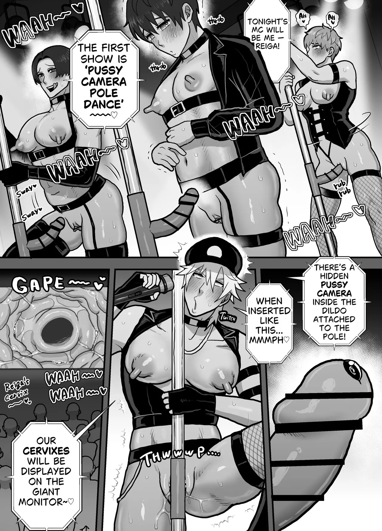 [Onoko Ya Honpo (Kamiwo Akira)] First Time at a Cuntboy Strip Club [English] - Page 23