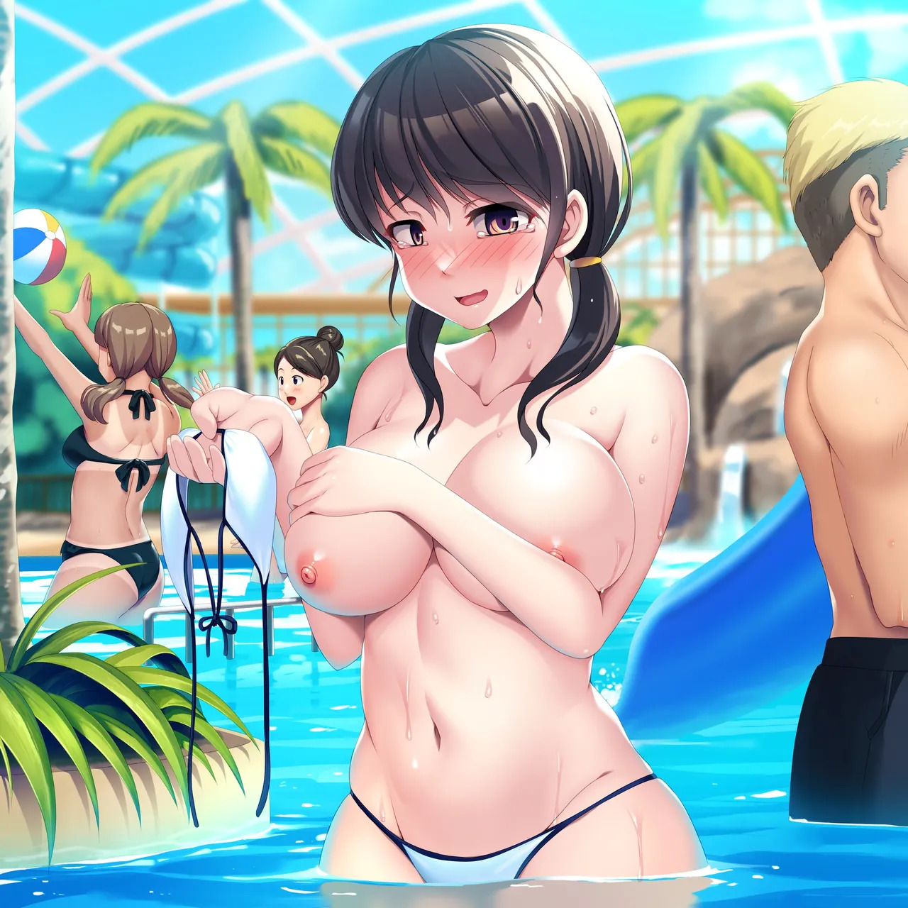 [U Donko] A girl whose swimsuit gets washed away - Page 57