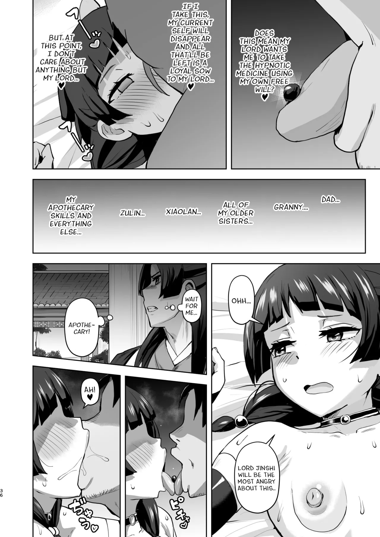 [aheazif (Sanatuki, Hidaka Hisashi)] Goshujin-sama no Otoshigoto 2 (Kusuriya no Hitorigoto) [Digital] [English] - Page 36