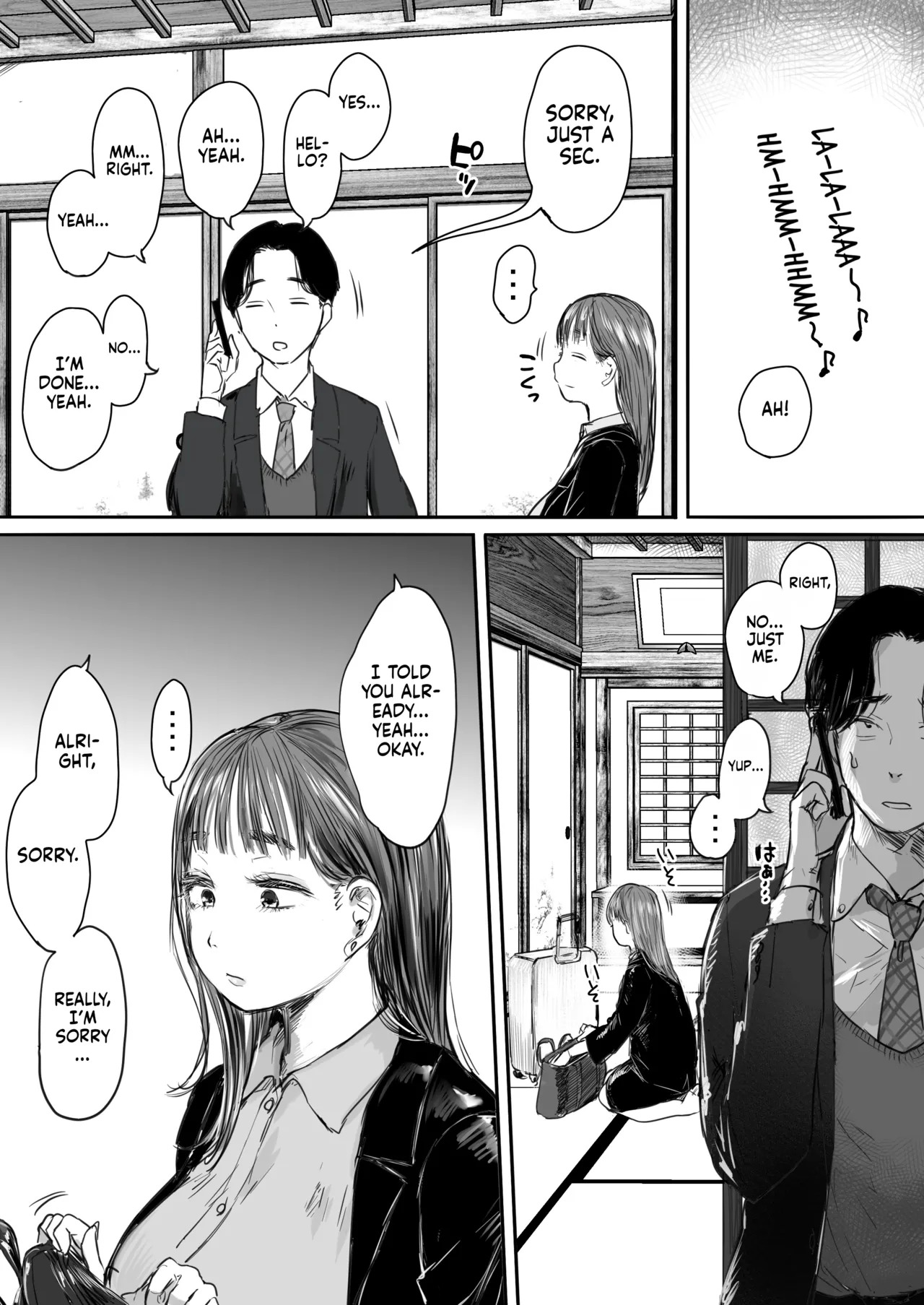 [Ookami Shoujo Dan (Mukoujima Tenro)] Shucchou, Kouhai to Aibeya. Yukishi Nure Hada ni Shiboritsukusareta Yoru | Sharing a Room With My Junior on a Business Trip. A Night Her Wet Yukata Skin Drained Me Dry [English] [gotbored] - Page 11