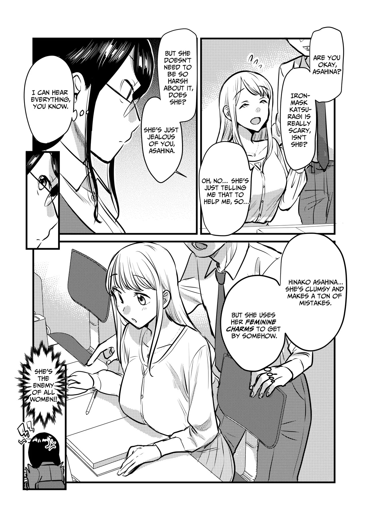[GENJU MINZOKU (Sato) ] Shanai no Himegoto ~Stress Kaishou ni Kaisha no Toilet de Onani shite itara, Kouhai ni Kikarete shimatte ita Hanashi~ | Workplace Rendezvous ~Caught Masturbating in the Company Restroom by My Subordinate~ [English] [IXIA WORKS] - Page 4