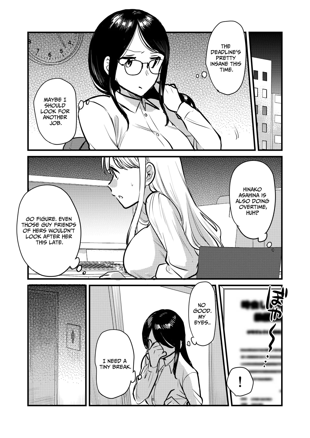 [GENJU MINZOKU (Sato) ] Shanai no Himegoto ~Stress Kaishou ni Kaisha no Toilet de Onani shite itara, Kouhai ni Kikarete shimatte ita Hanashi~ | Workplace Rendezvous ~Caught Masturbating in the Company Restroom by My Subordinate~ [English] [IXIA WORKS] - Page 5