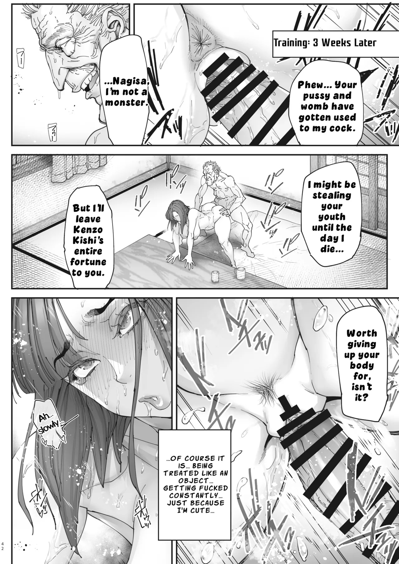 [Kocho Kocho Koukou (Bonten)] Zoku - Kaigo Beit de Roujin no Gouin na Yokkyuu to Okane no Mae ni Chitai o Sarasu JK | The High School Girl Who Exposes Her Shame in the Face of a Senior’s Forceful Desires and Money at Her Care‑Work Part‑Time Job [English] [LKK•Scans] [Digital] - Page 41