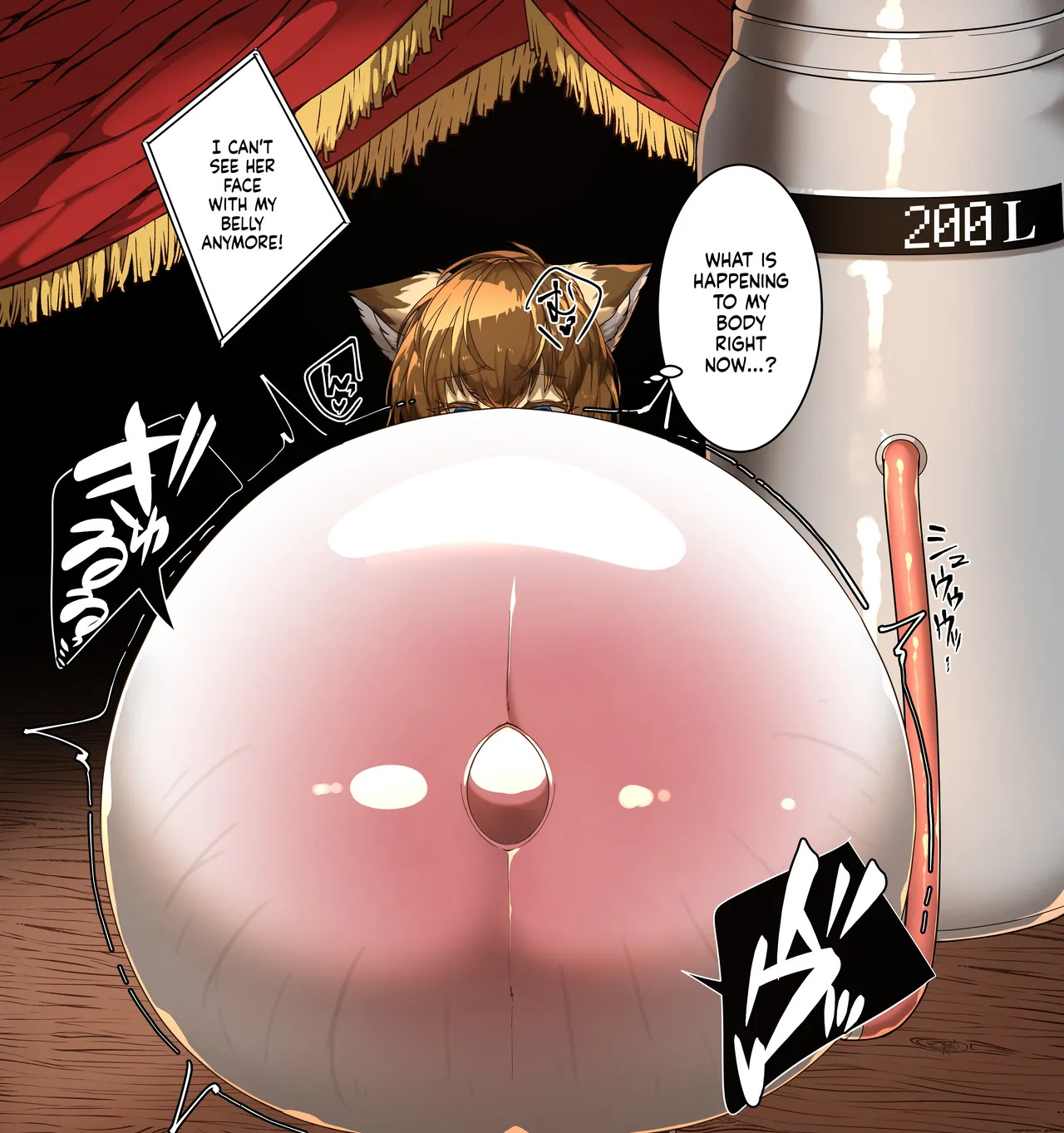 [Tach8] At the Bloated Belly Auction, the female beast girl gets inflated until she fills the entire venue 🦊 - Page 14