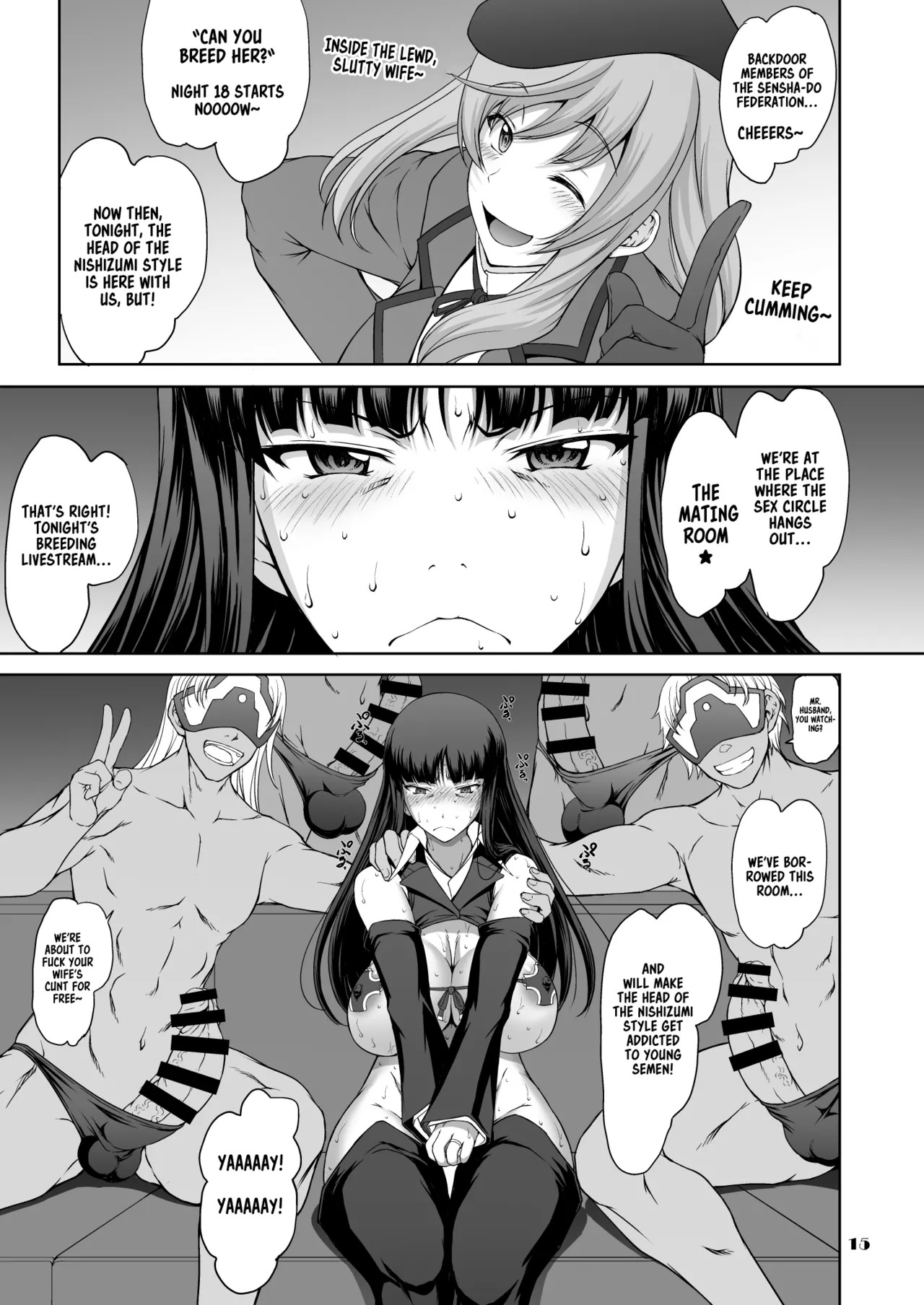 [Majimadou (Matou)] Iemoto no Hyakuya Taetara Soku Kaihou! Jikkyou Tanetsuke Namahaishin (Girls und Panzer) | Instant Freedom if The Head Survives For 100 Nights!! Live Commentary Breeding Livestream [English] [Sonarin迫] [Digital] - Page 15