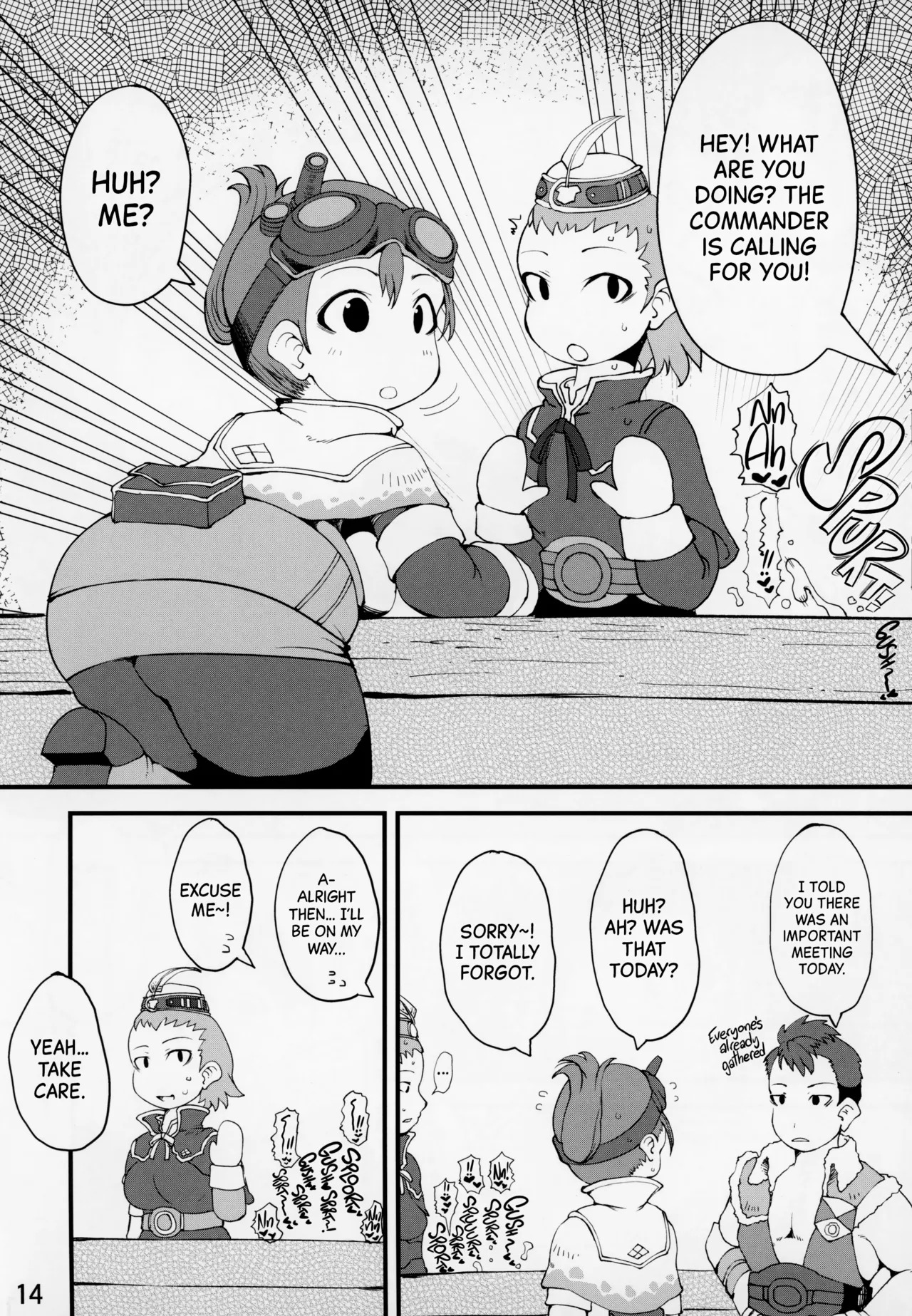 (C94) [Urakaryuu (Ibukichi)] Katsuyoku no Uketsukejou | The Lust-Parched Receptionist (Monster Hunter) [English] [Black Grimoires] [Decensored] - Page 13