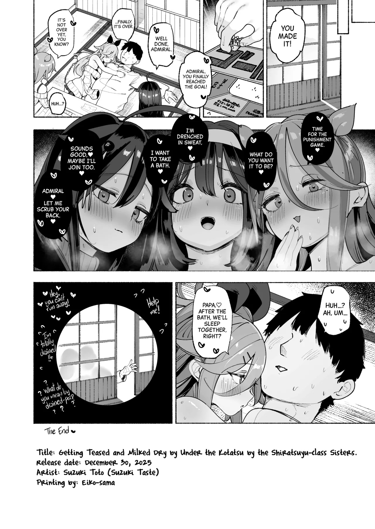 Shiratsuyu gata shimai to okota de yuuwaku sakusei H | Getting Teased and Milked Dry Under the Kotatsu by the Shiratsuyu-Class Sisters (Kantai Collection -KanColle-) [English] [Black Grimoires] - Page 26