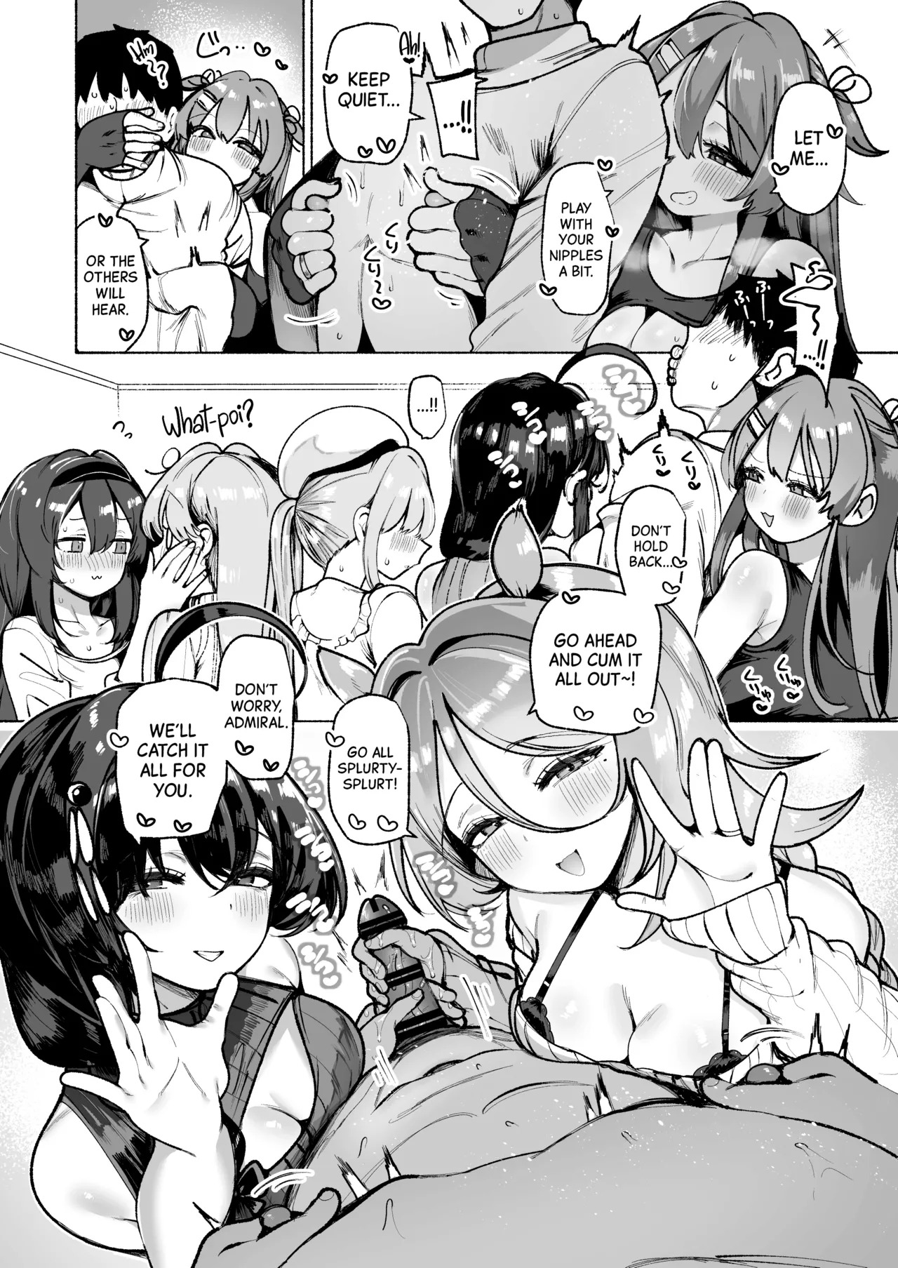 Shiratsuyu gata shimai to okota de yuuwaku sakusei H | Getting Teased and Milked Dry Under the Kotatsu by the Shiratsuyu-Class Sisters (Kantai Collection -KanColle-) [English] [Black Grimoires] - Page 9