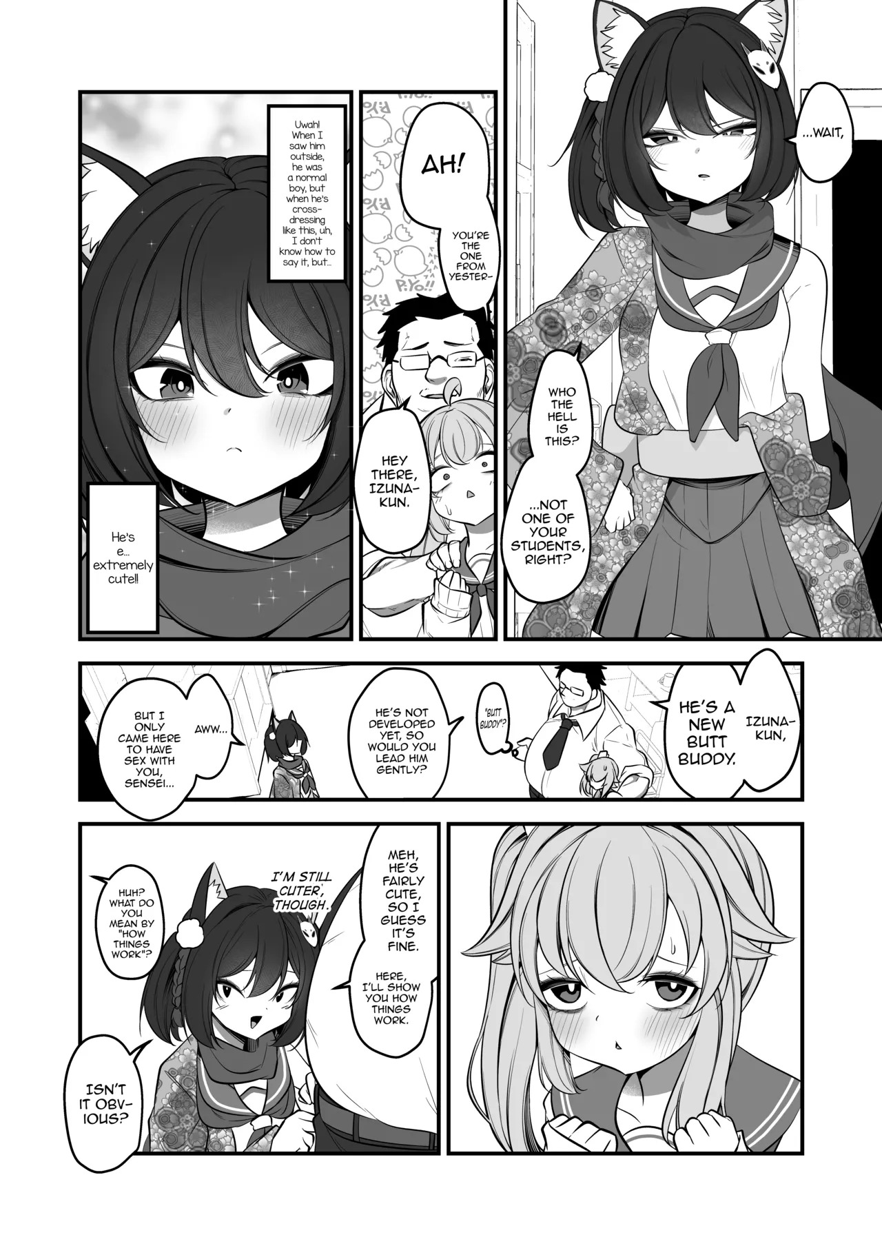 [Akagai (Mine Thrower)] Natsu no Otouto ga Natsu toshite Sensei ni Dakareru Gainen | The Concept of Natsu's Little Brother Getting Fucked by Sensei as Natsu (Blue Archive) [English] [mysterymeat3] [Digital] - Page 13