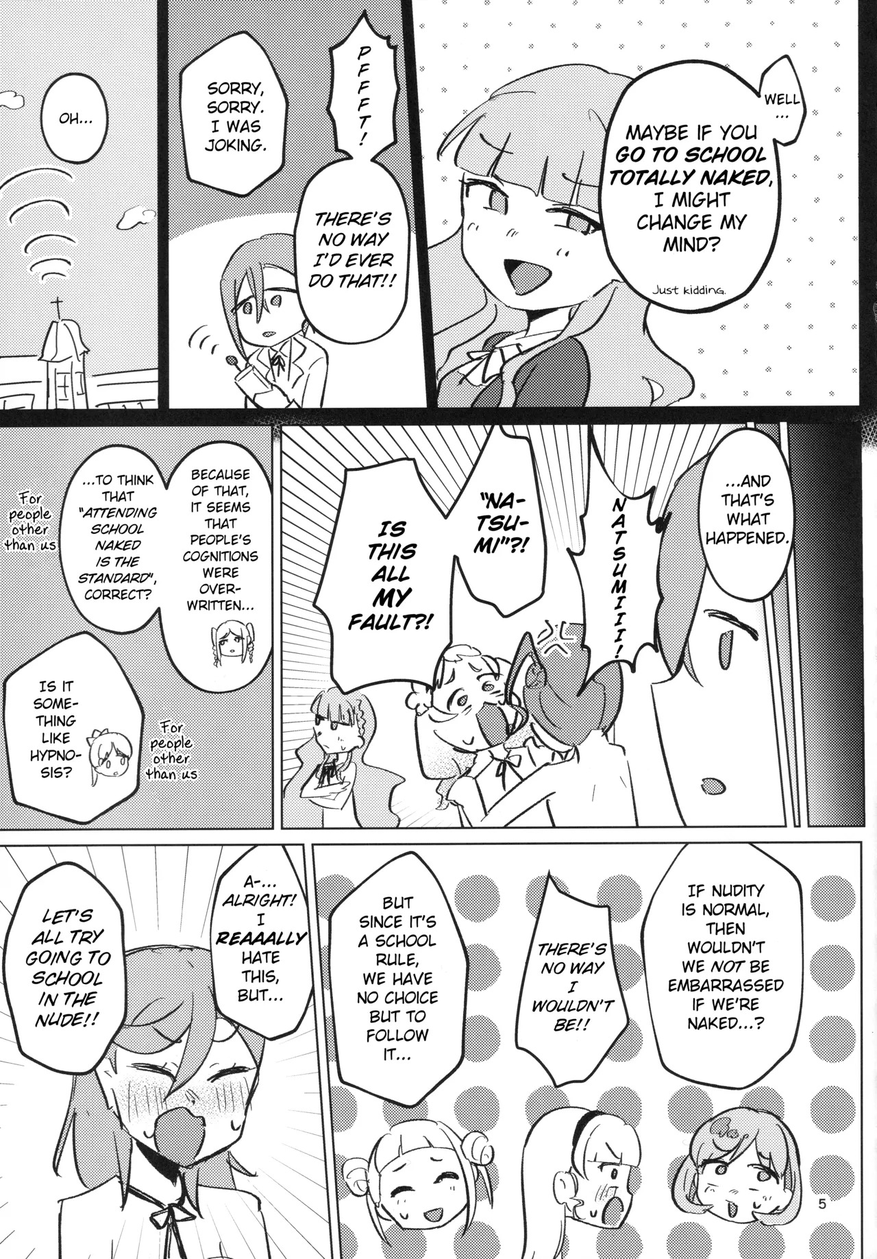 (C107) [Ujita Honpo (Ujita Hajime)] Zenra Toukou ga Standard desu | Going to School Naked is the Standard (Love Live! Superstar!!) [English] - Page 6