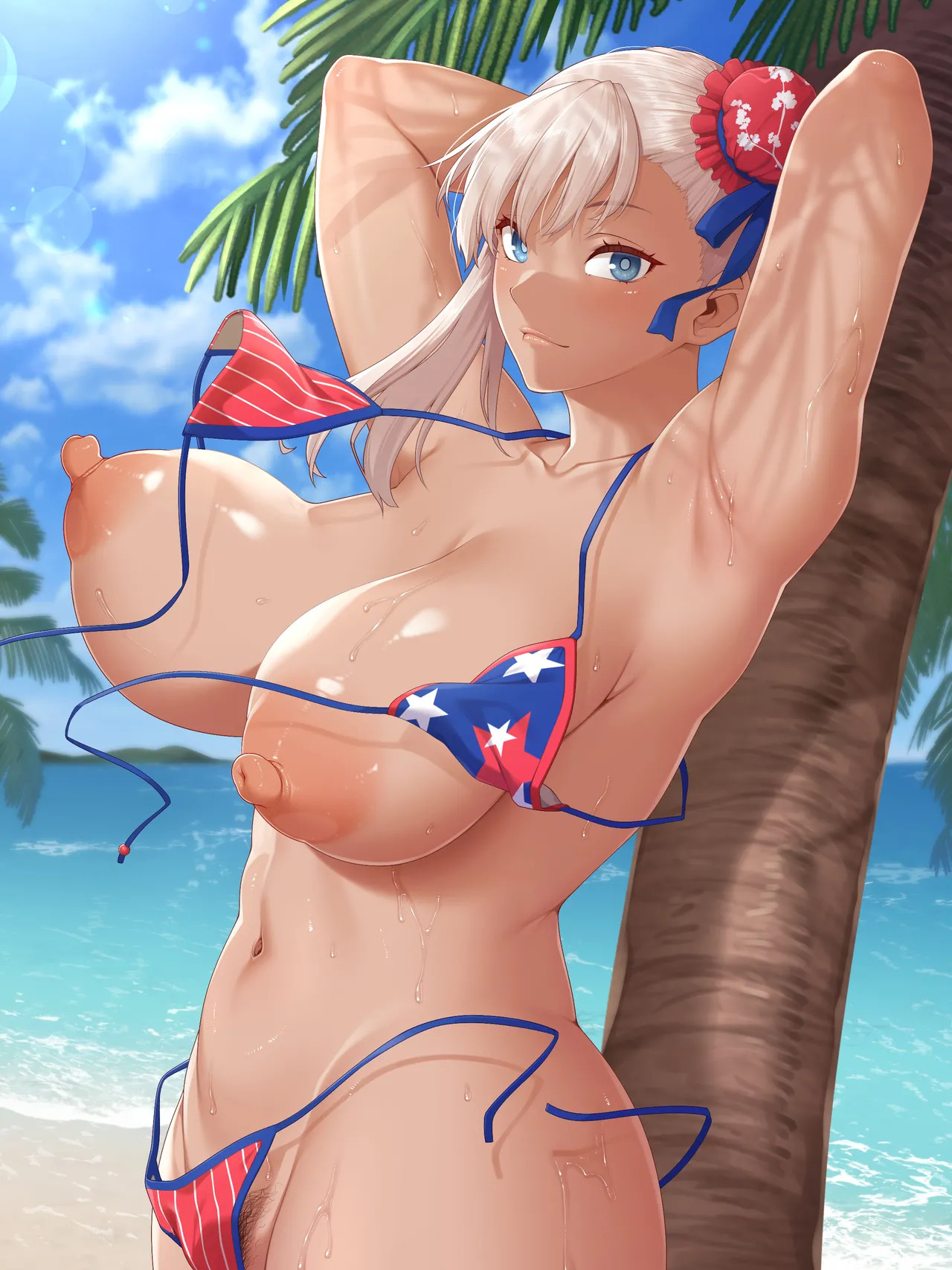 Mizugi Musashi-chan ga Beach de Lucky Sukebe Shitari Bonyuu Funsha Akume Saseraretari (Fate/Grand Order) - Page 47
