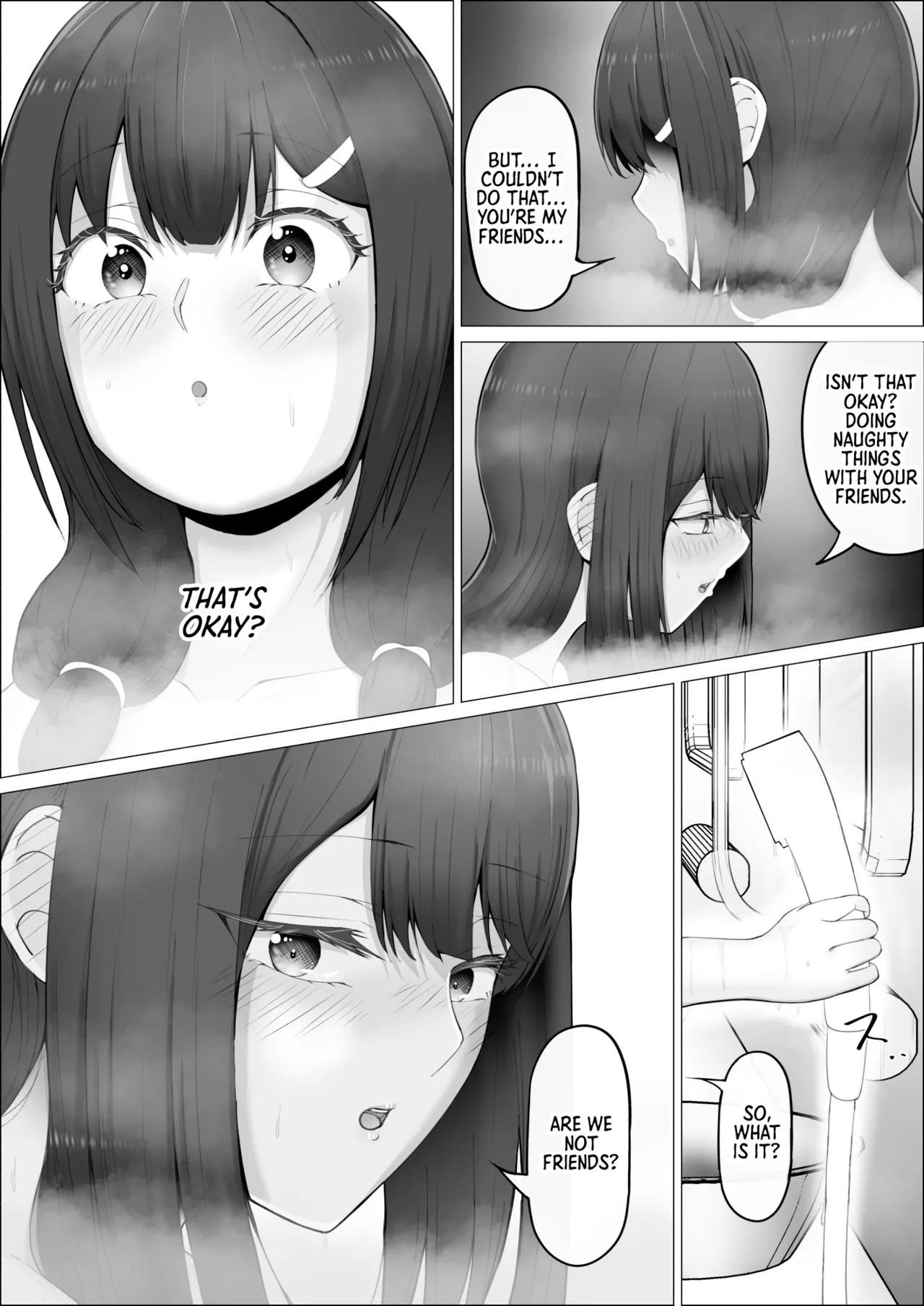 [shikiniki] When The Gals In My Class Found Out That I Was A Futanari, They Started Freaking Out. #2 Erina and Momo Double Blowjob Bathhouse Edition [English] [Morally Bankrupt Wizard Translations] - Page 19