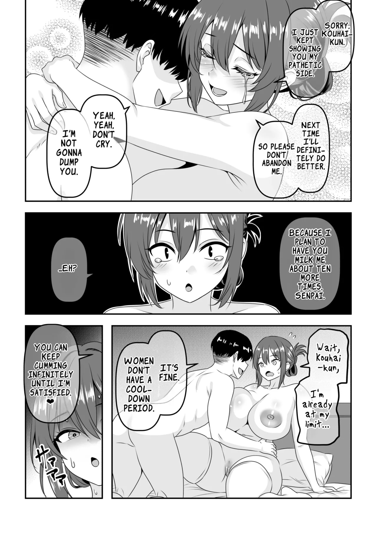 [Waribashi Kouka] Teisou Gyakuten - Tayoreru Oujisama-kei no Senpai, Hatsu H de Kusso Nasakenai Koshiheko Sourou Sex o Urou Shiteshimau | Chastity Reversal- The Reliable Prince-Type Senpai Is Pathetically Quick in Bed During Our First Time [English] [LKK•Scans] - Page 29