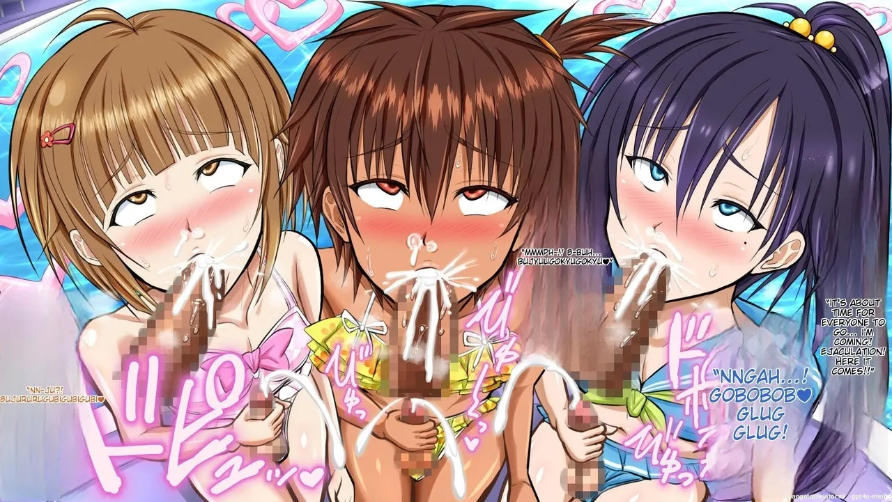 [Azi Dahaka] Mizugi Josou Semen Pool Nanpa shitara Onnamono no Mizugi de Hatsujou shita Otokonoko-tachi [English] [MTL] - Page 92