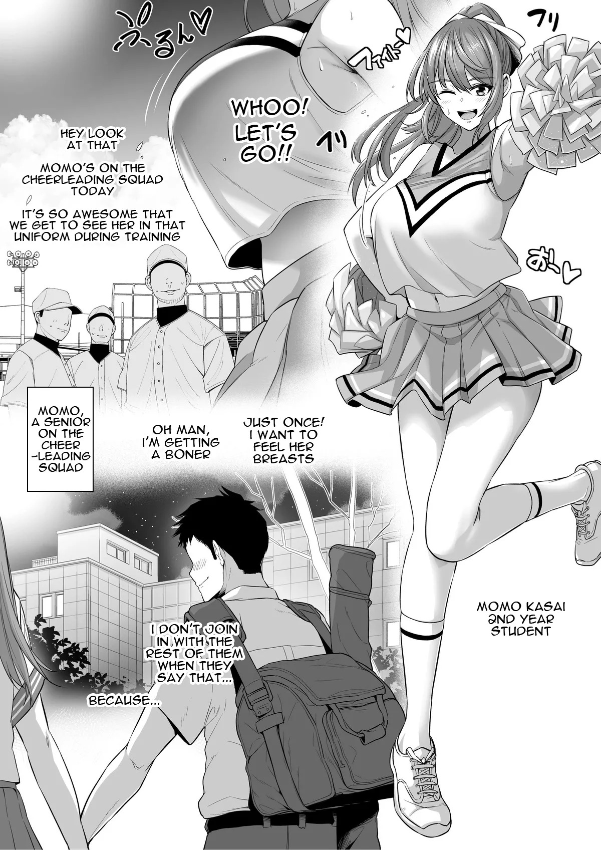[Sevengar] Toshiue Cheerleader no Kanojo o Senpai no Dekachin ni Netorareru [English] - Page 2