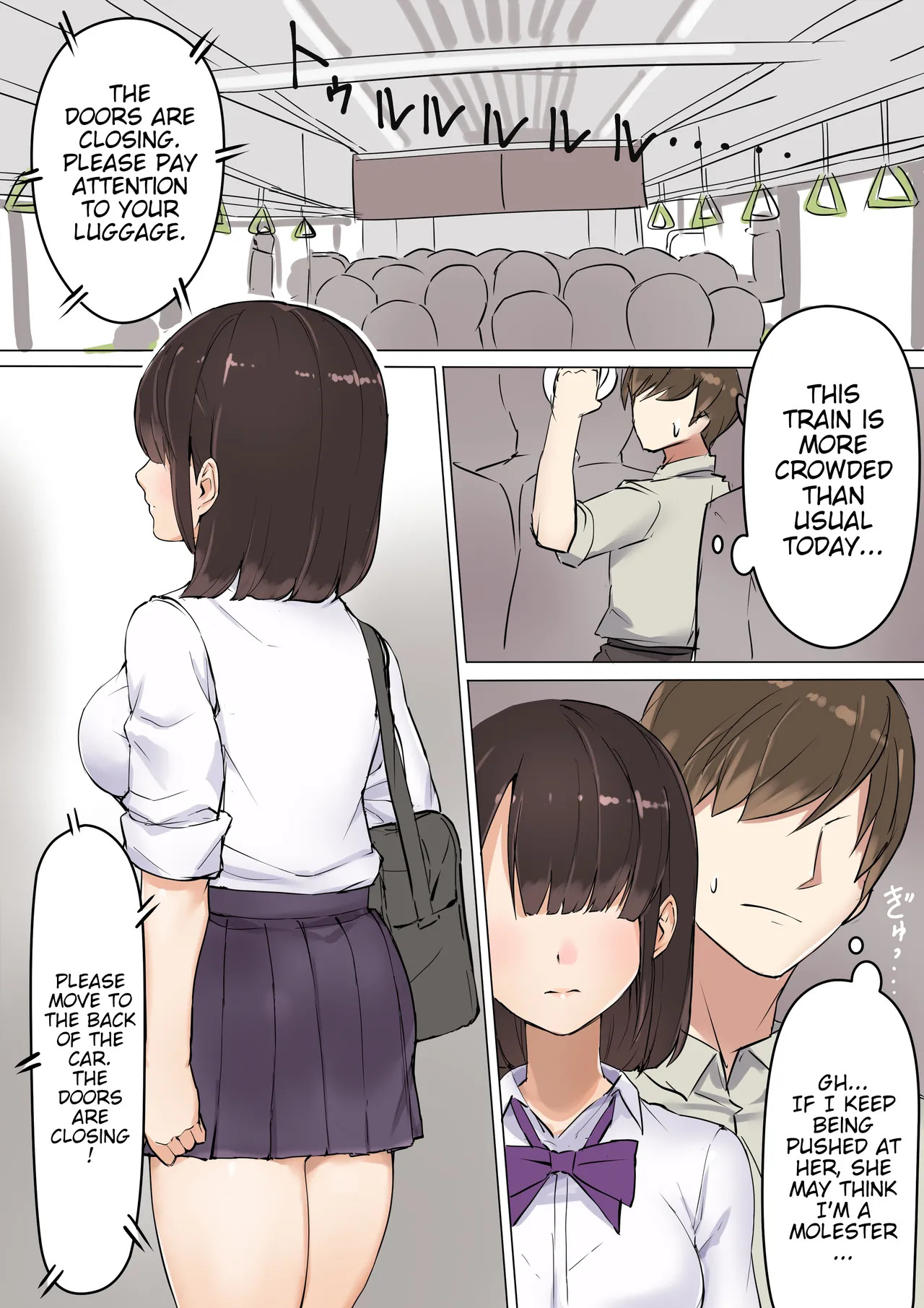 [Asuka Shinozaki] Inran Chijo JK ni Manin Densha de Gyaku Chikan Sareta Ato Hotel de Seigangu ni Sareta | After Being Reverse-Molested on a Crowded Train by a Lewd High School Girl, I Was Used Like a Sex Toy in a Love Hotel. [English] [Poranya] - Page 2