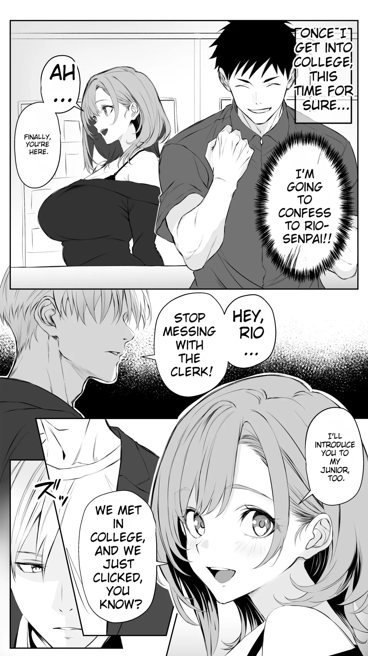 [Butter Drip] Kareshi ni Betabore Chuu no Gal Senpai ga, Ore to Tsukiau made - Be my girlfriend! Rio-senpai! [English][MTL] - Page 6