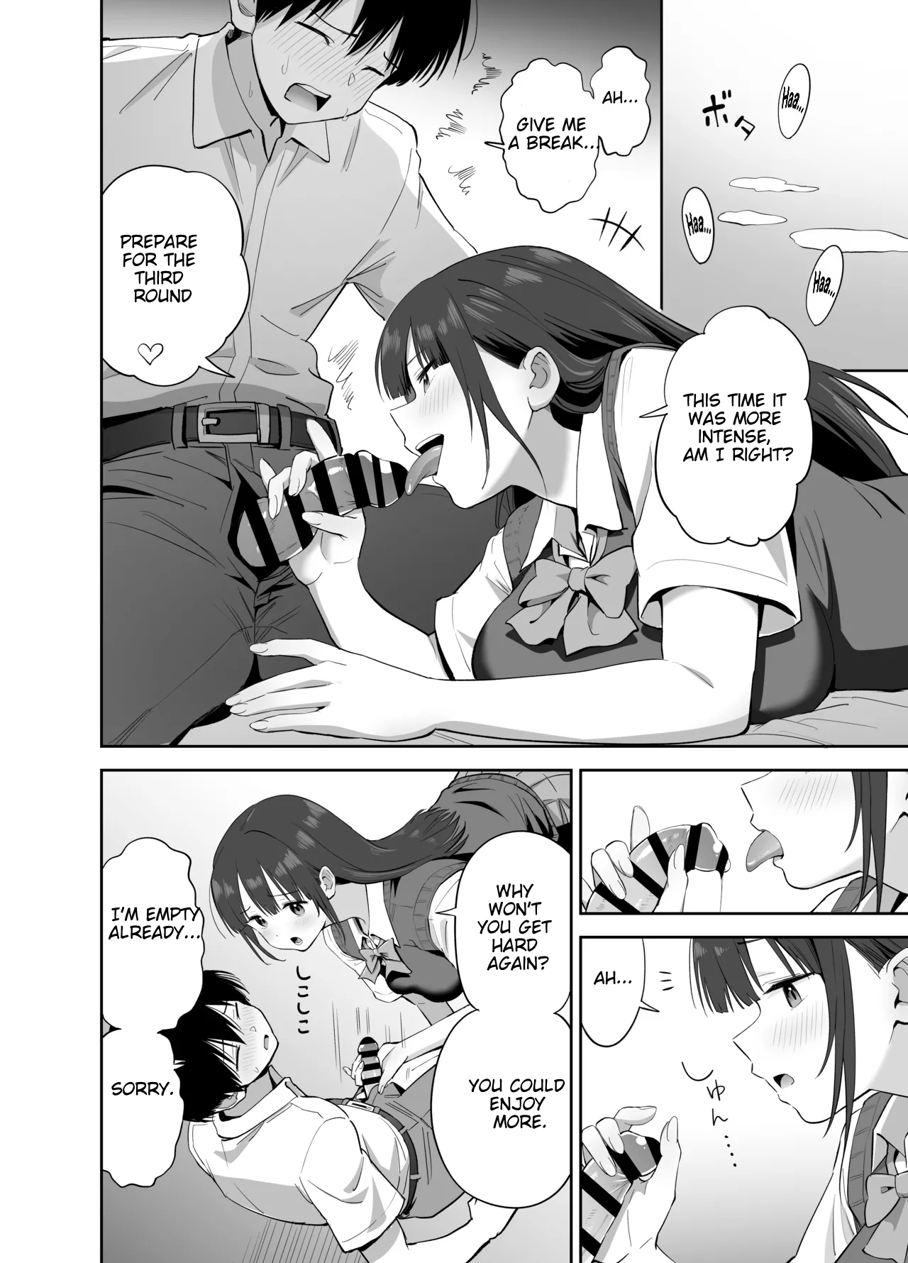 [Honshiro Nikori] If you're going to use my socks to masturbate, then I have every right to play with your cock. Right? [English] [STERNENSTAUB TRANSLATIONS] [Digital] - Page 44