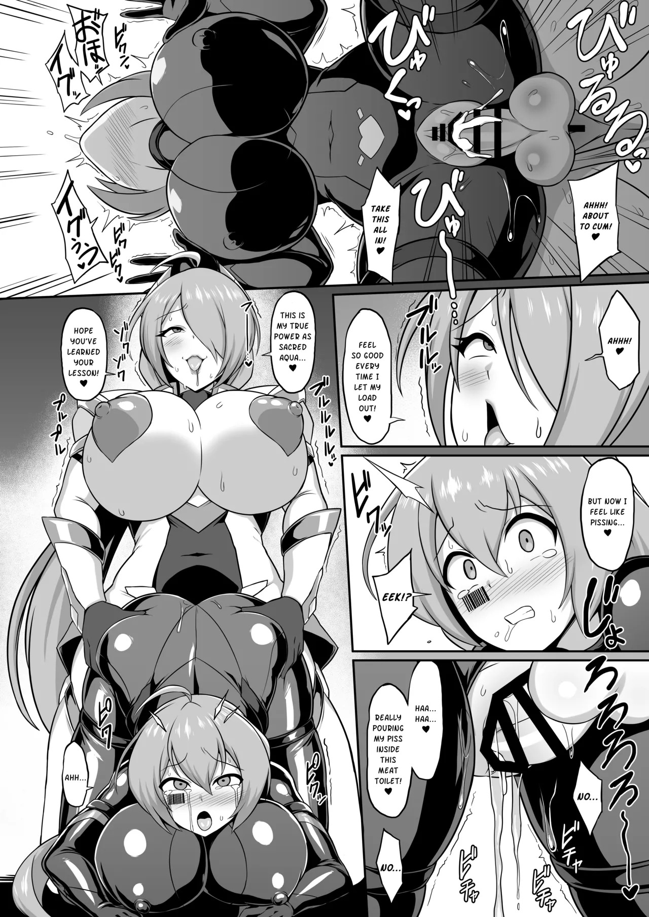 [Ikameshi Shokudou (Ikameshi)] Seisou Kouki Sacred Flare & Aqua -Buzama Sentouin-ka Songen Hakai Keikaku | Sacred Flare & Aqua - The Plan to Degrade Combatants and Destroy Their Dignity [English] - Page 36