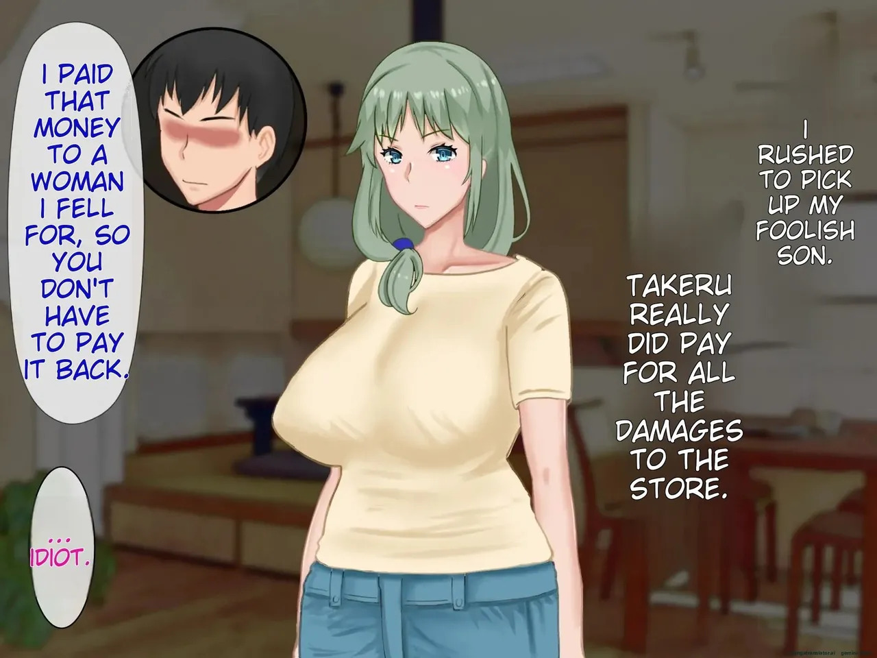 [Saimonke] Musuko no Shakkin o Nikutai Hensai saserareta Kyonyuu Haha ~ Netorarete, Haramaserete - Page 124
