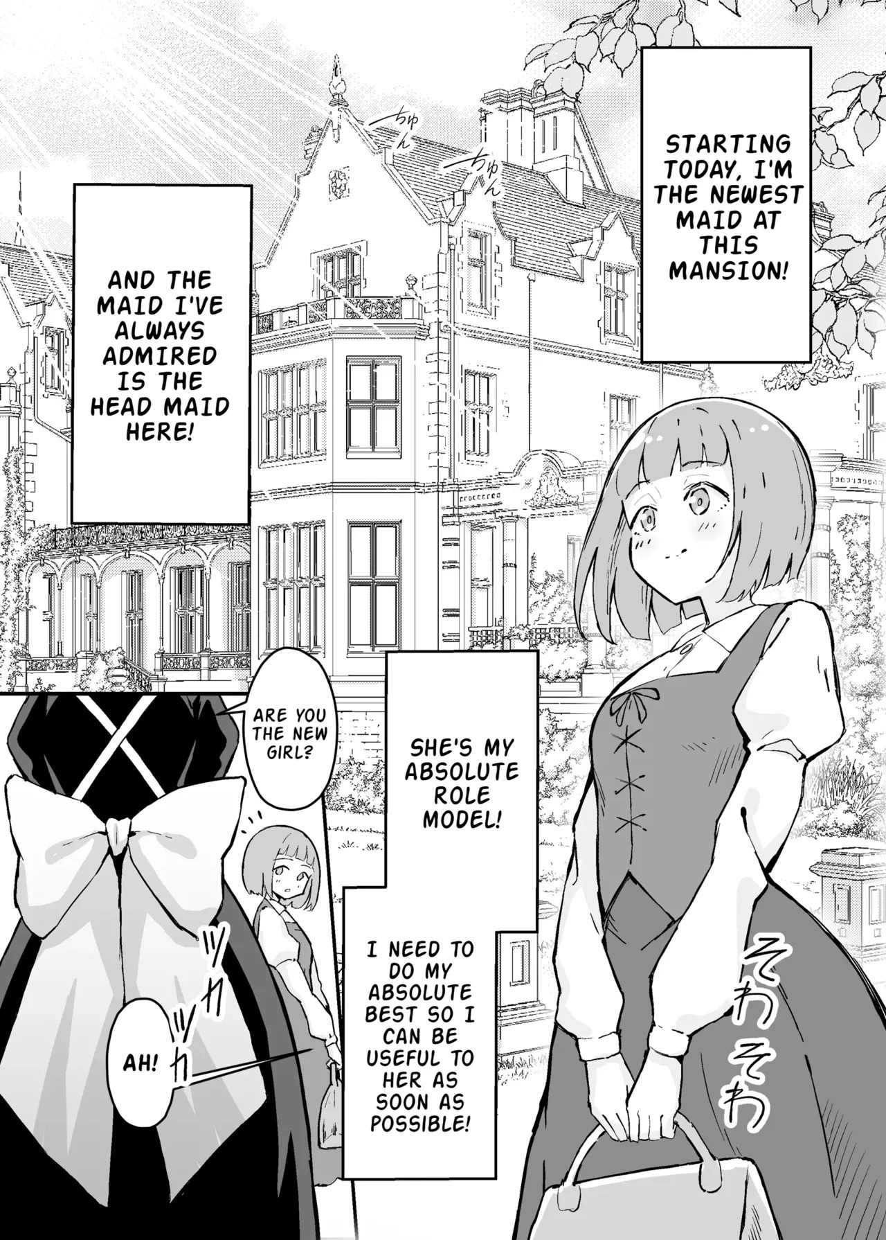 [Sukebe Hatsudensho (Hatsuden Pengin)] Akogare no Senpai Maidchou no Yotogi o Kengaku | Observing the Night Duties of the Admired Senior Head Maid [English] [LKK•Scans] [Digital] - Page 2