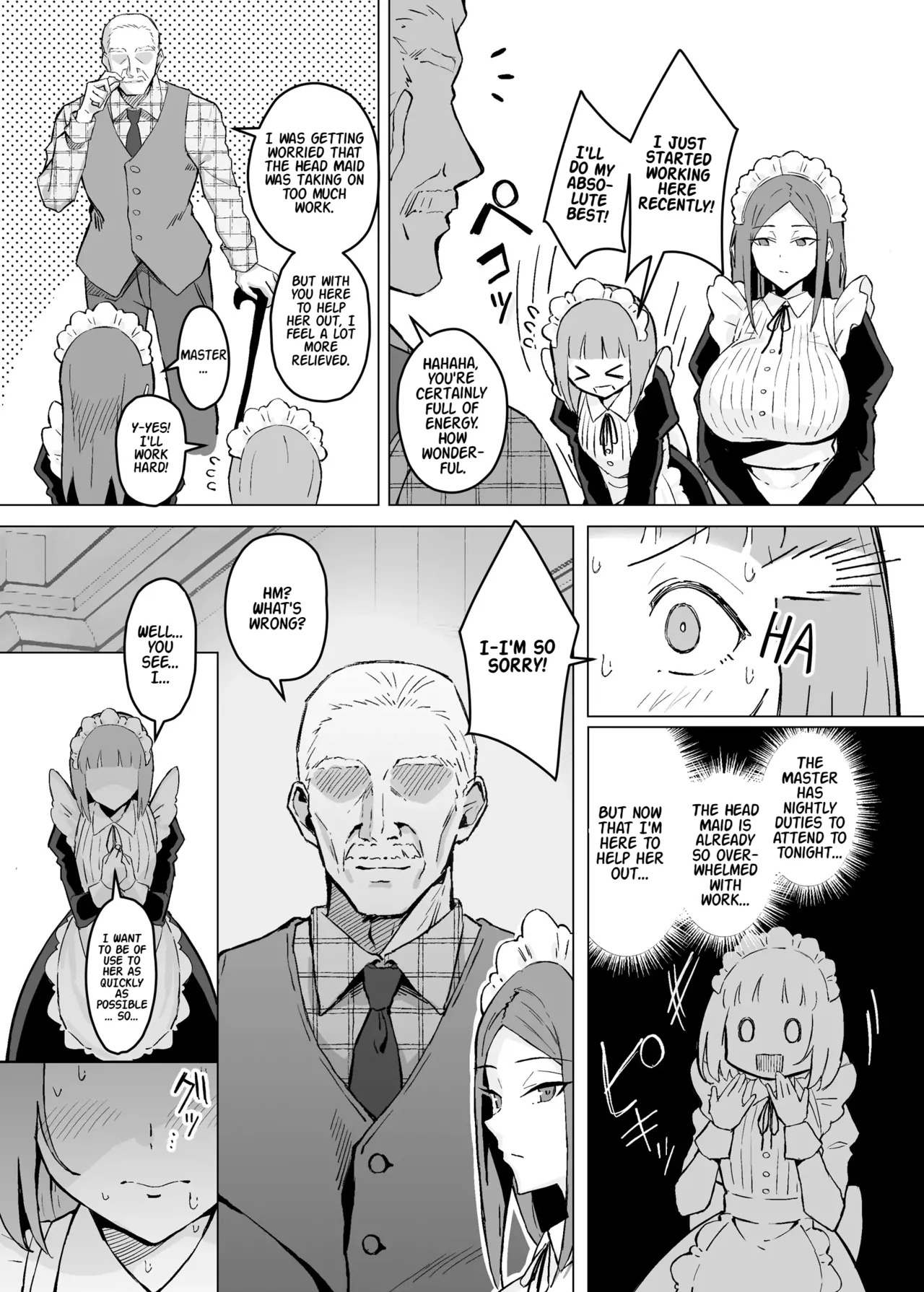 [Sukebe Hatsudensho (Hatsuden Pengin)] Akogare no Senpai Maidchou no Yotogi o Kengaku | Observing the Night Duties of the Admired Senior Head Maid [English] [LKK•Scans] [Digital] - Page 6