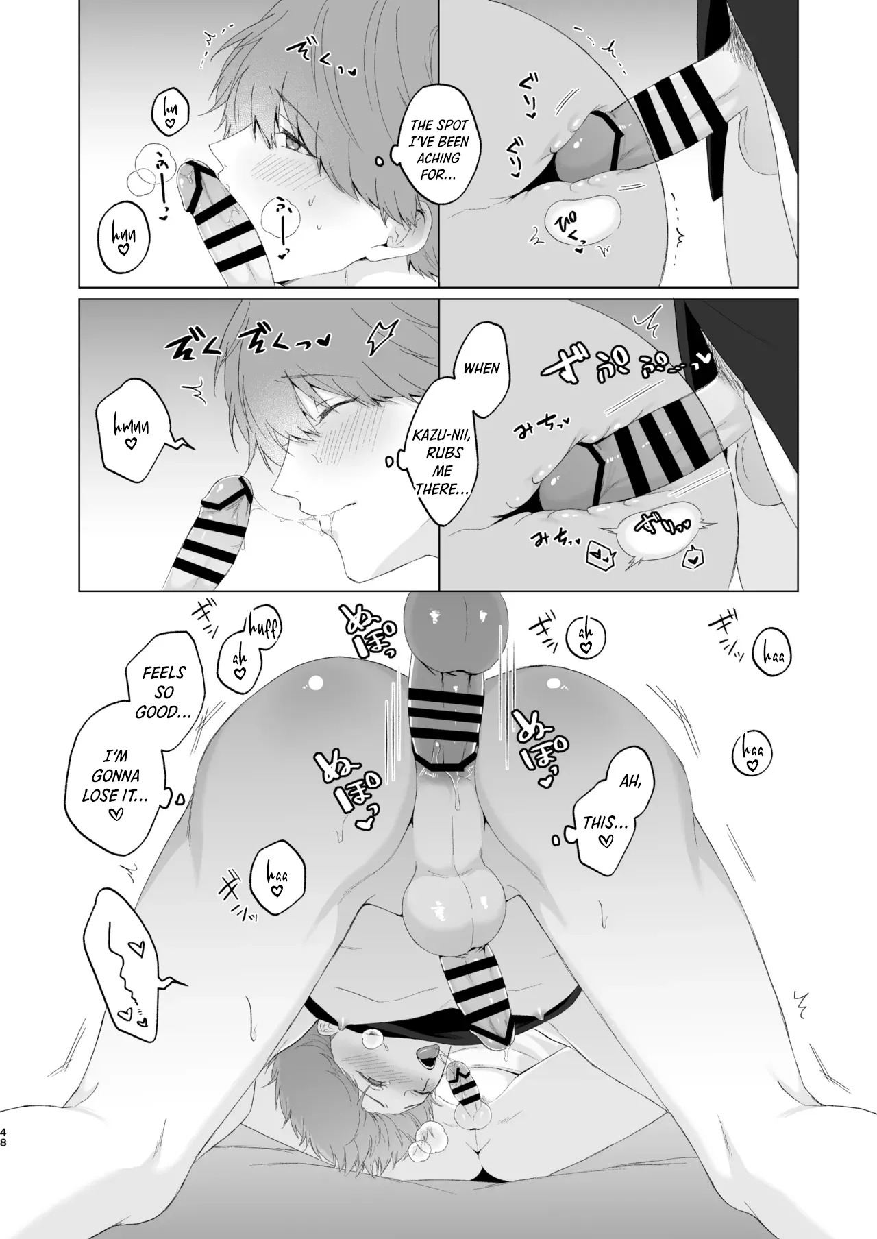 [Potato Farm (Oimo)] San Kyodai de Nakayoshi Etchi Chinan Ukete [English] {Yengli} [Digital] - Page 48
