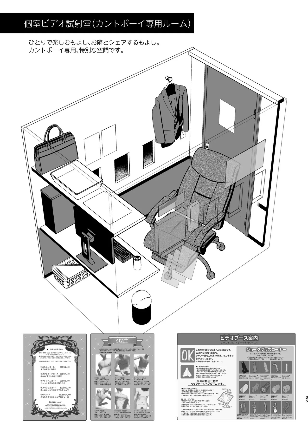 [Club Renew (Teniya Yoshiwaki)] Former-Yankee Cuntboy in a Solo Video Viewing Room (with a Gloryhole) [English] {Yengli} [Digital] - Page 36