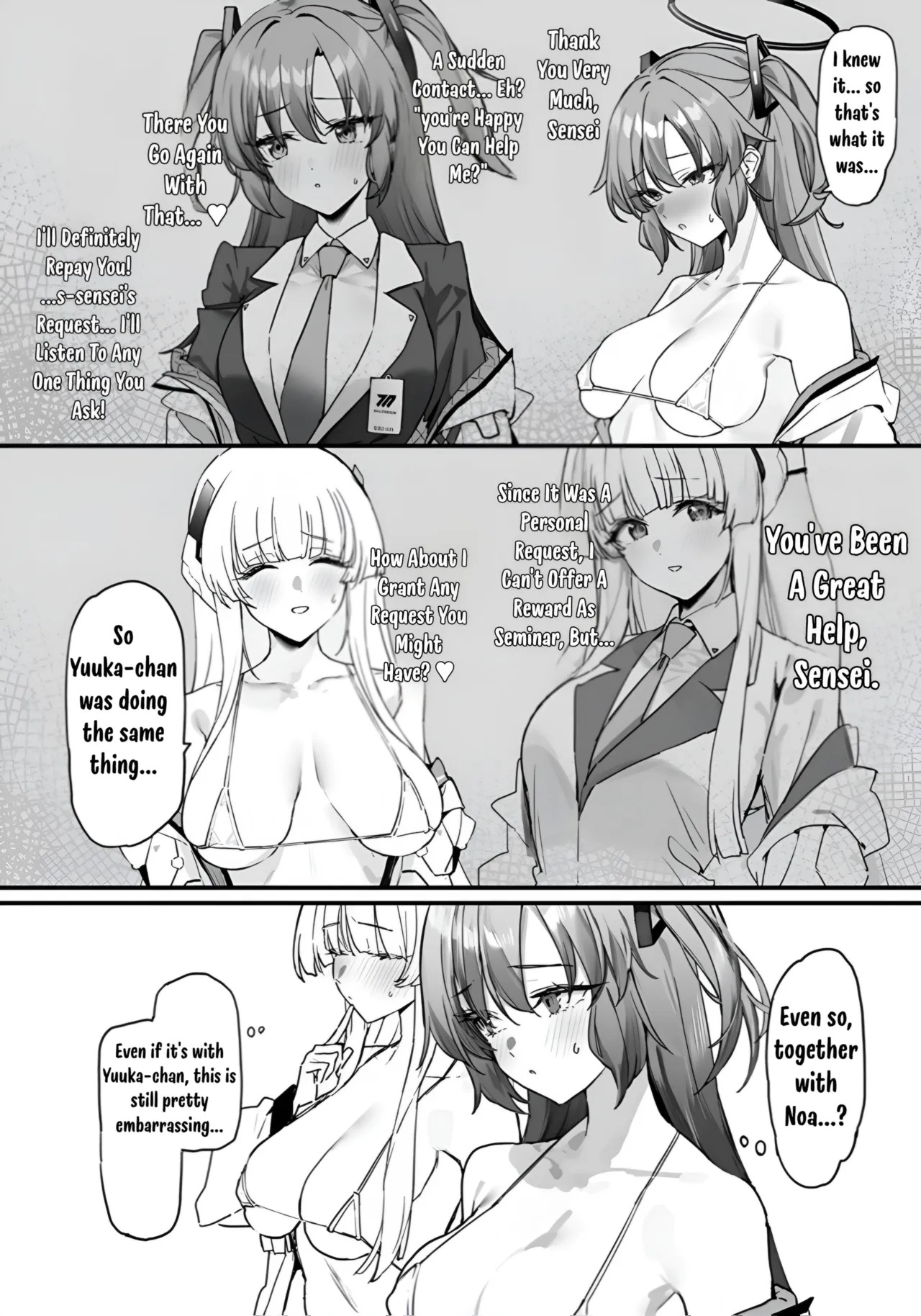 [remora field (remora)] Flirting and Cuddling with Yuuka-chan and Noa-chan | Yuuka-chan to Noa-chan to Ichaicha Suru Hon (Blue Archive) [English] [Digital] - Page 3